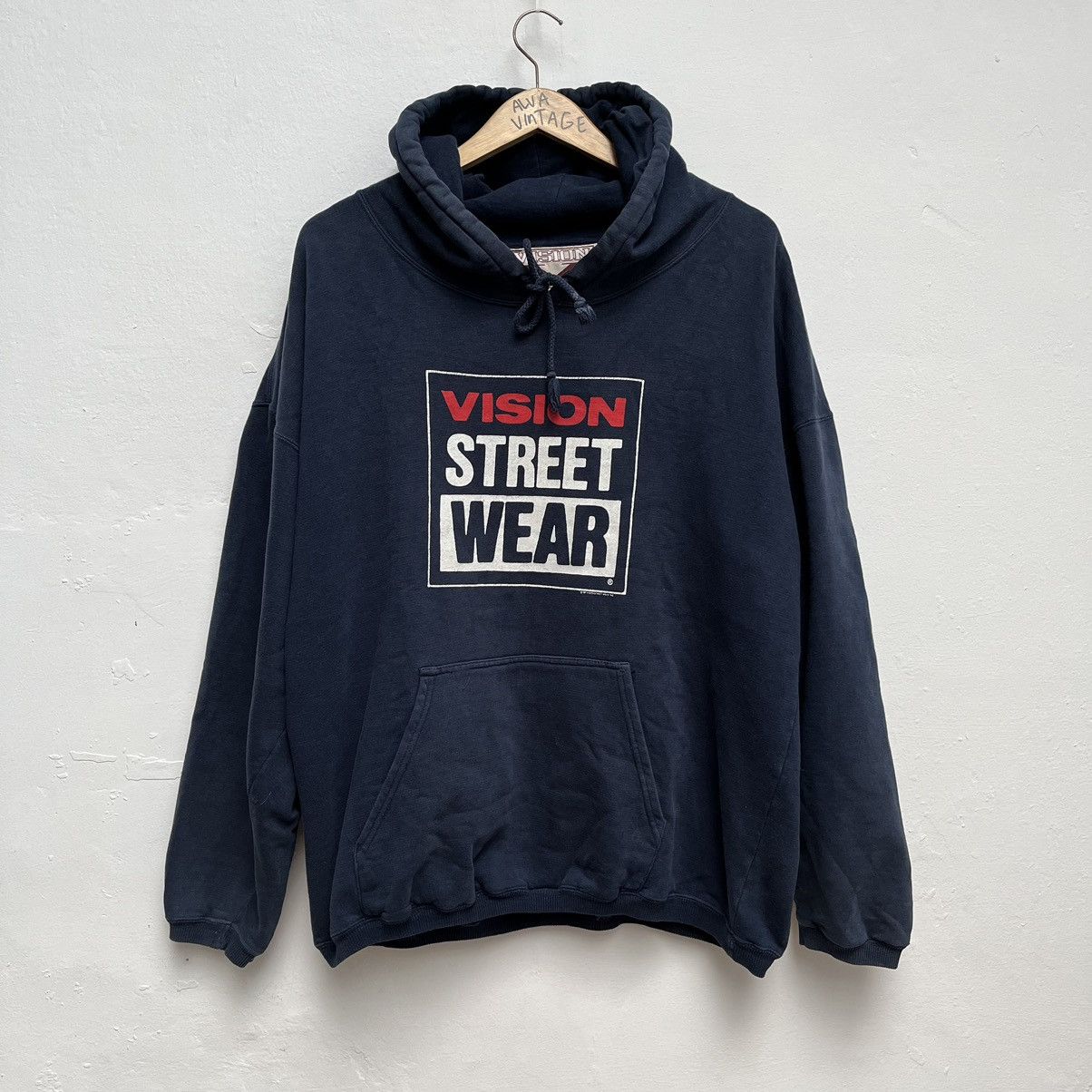 image of Skategang x Vintage 80's Vision Street Wear Pull Over Hoodie Oversize in Blue, Men's (Size XL)