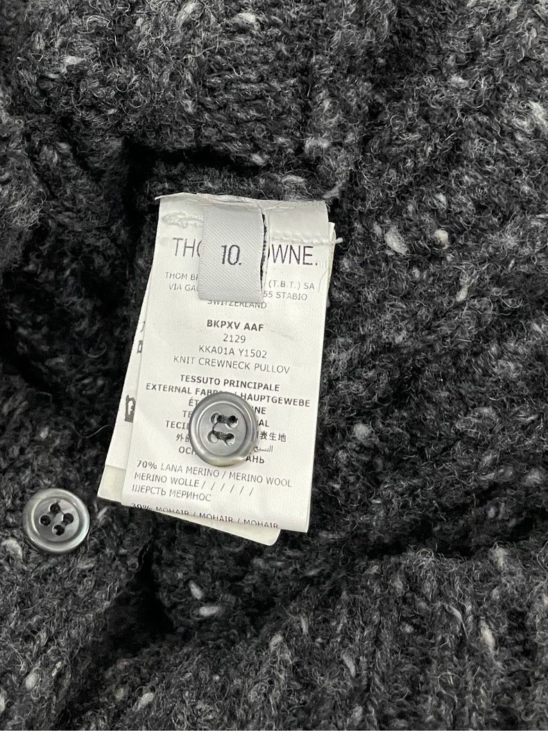 Thom Browne Thom Browne Dark grey woolen sweater with round mane Size M / US 6-8 / IT 42-44 - 6 Thumbnail