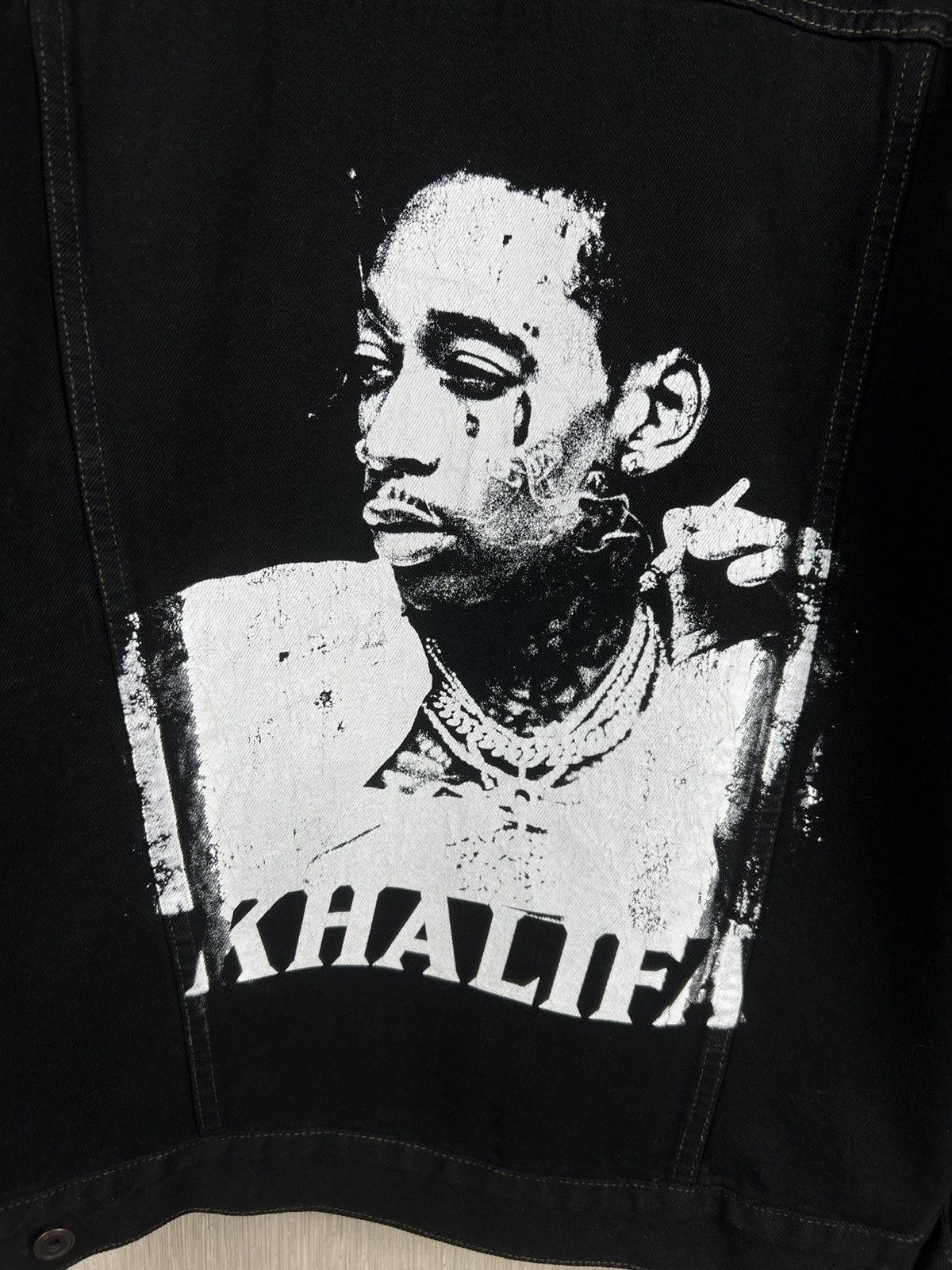 Wiz Khalifa Vintage Wiz Khalifa fan denim jacket print weed joint blunts Size US L / EU 52-54 / 3 - 11 Thumbnail