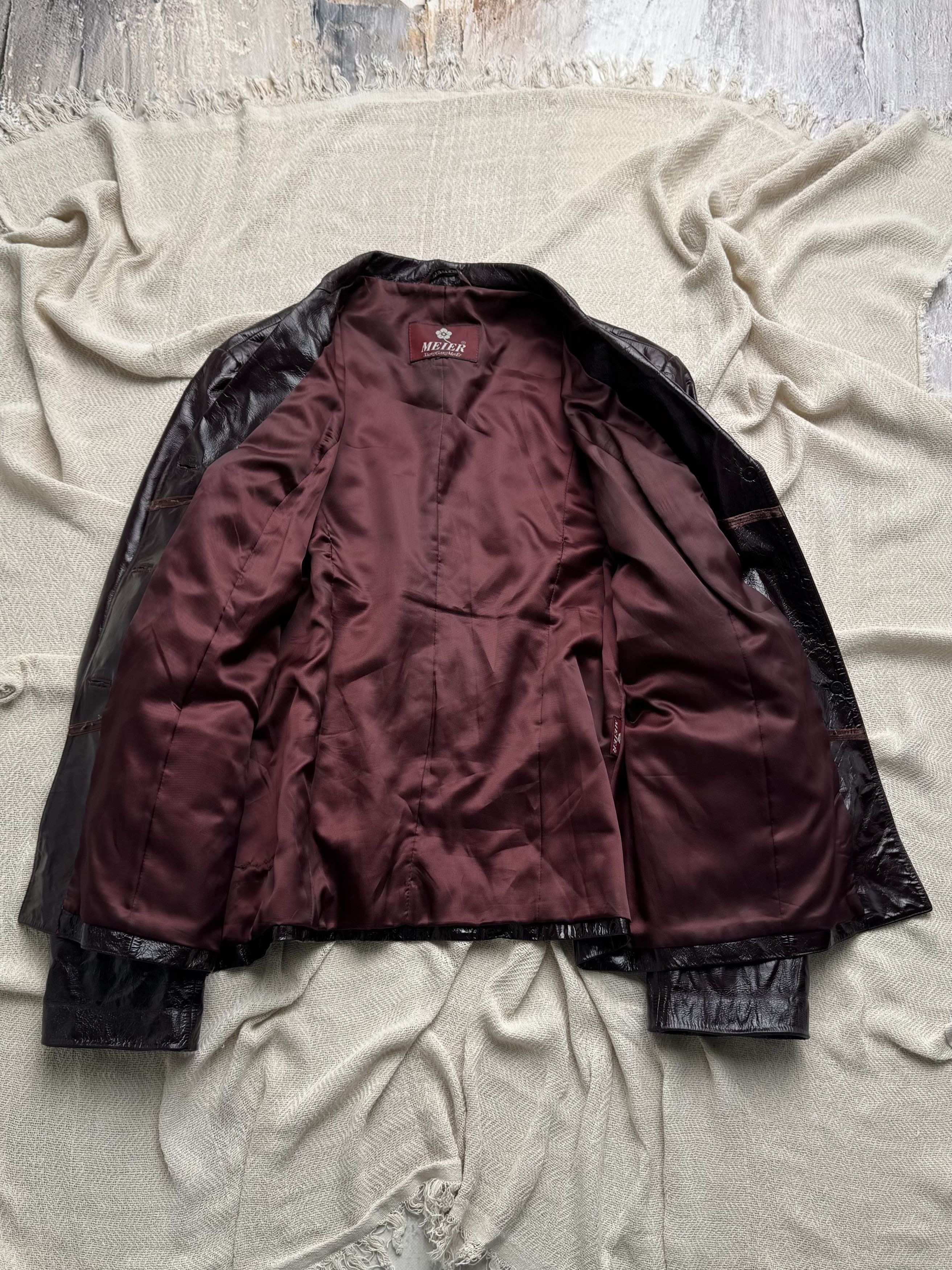 Vintage Vintage Burgundy Leather Jacket Button Front Tailored Size XL / US 12-14 / IT 48-50 - 4 Thumbnail