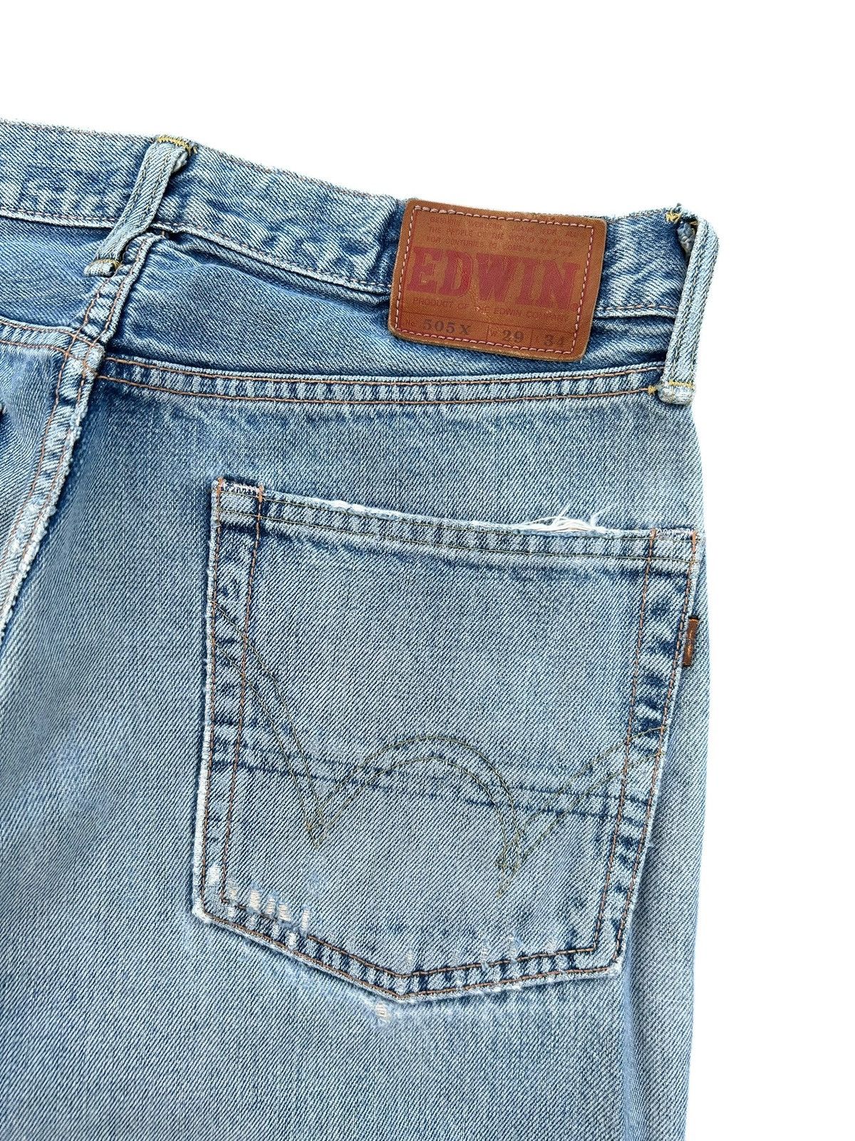 Kapital VINTAGE EDWIN 505X SELVEDGE DISTRESSED DENIM JEANS Size US 29 - 13 Thumbnail