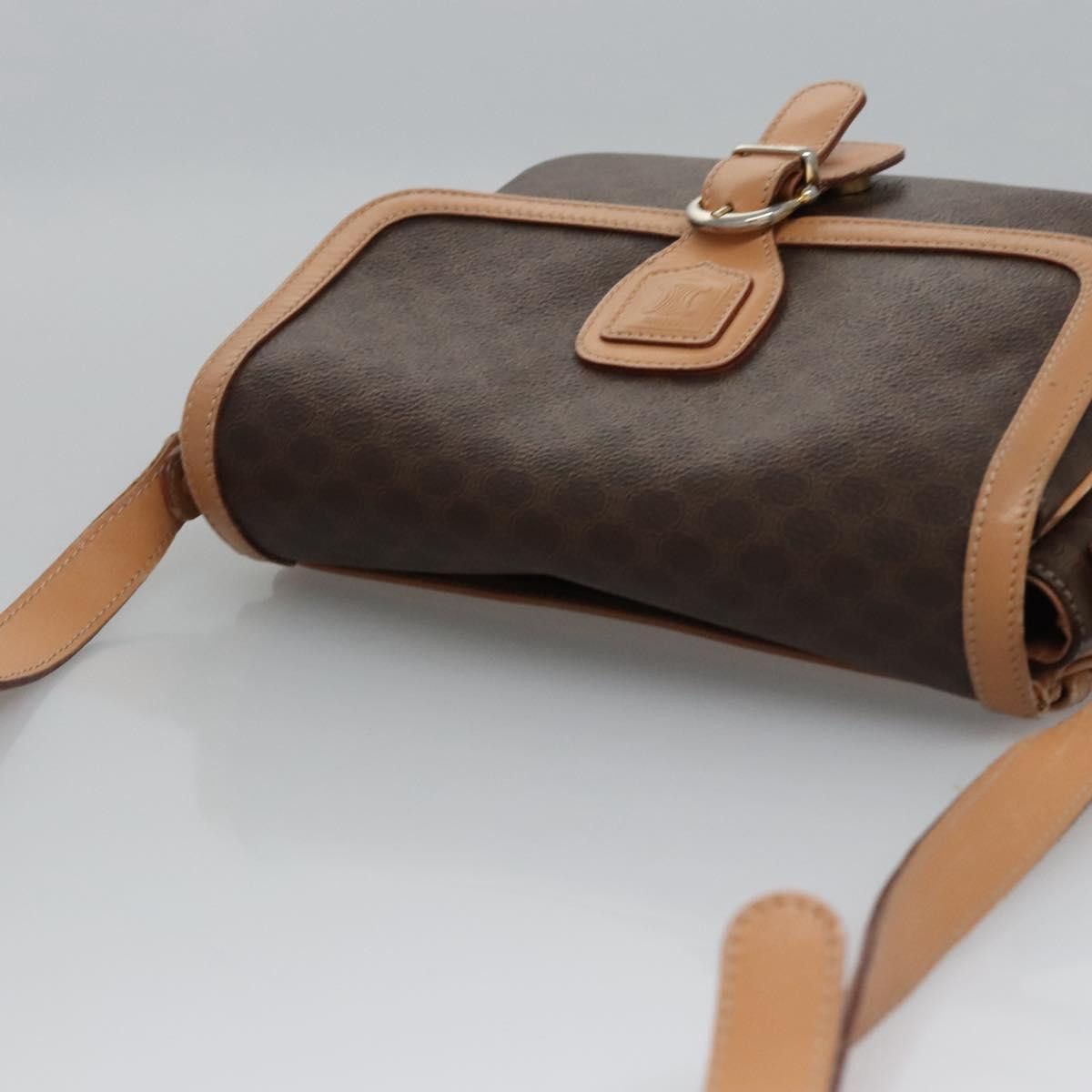 Celine CELINE Macadam Canvas Shoulder Bag Pvc Leather Brown Gold Size ONE SIZE - 6 Thumbnail