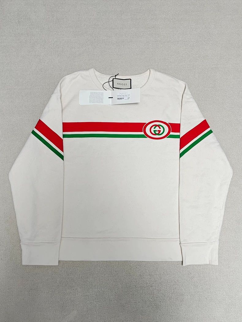 Gucci Gucci Striped printed pullover long-sleeved sweatshirt 2502 Size US L / EU 52-54 / 3 - 1 Thumbnail
