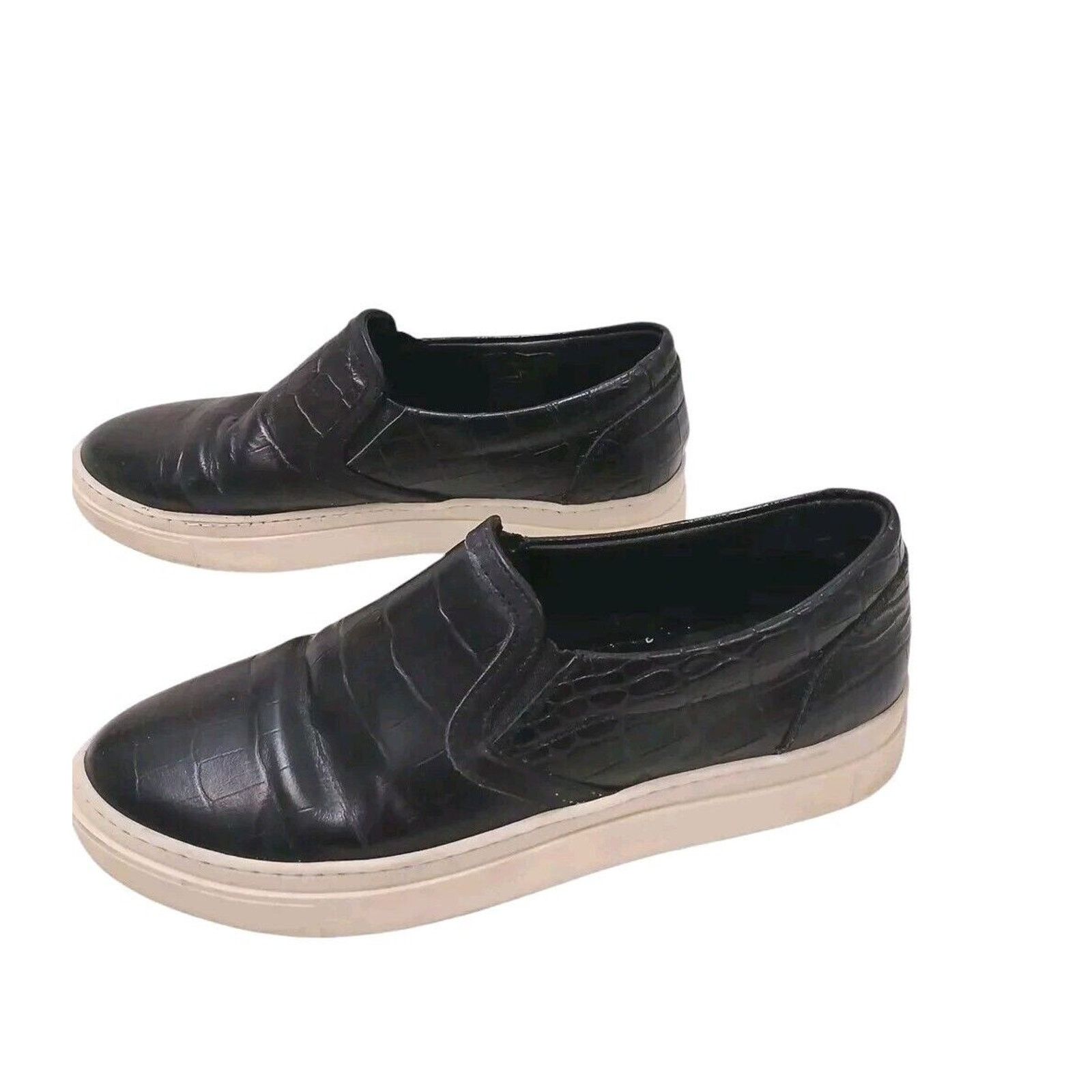 Anine Bing ANINE BING Leather LOAFERS Sz 38 Black CROC Embossed SLIPON Size US 7.5 / IT 37.5 - 2 Thumbnail