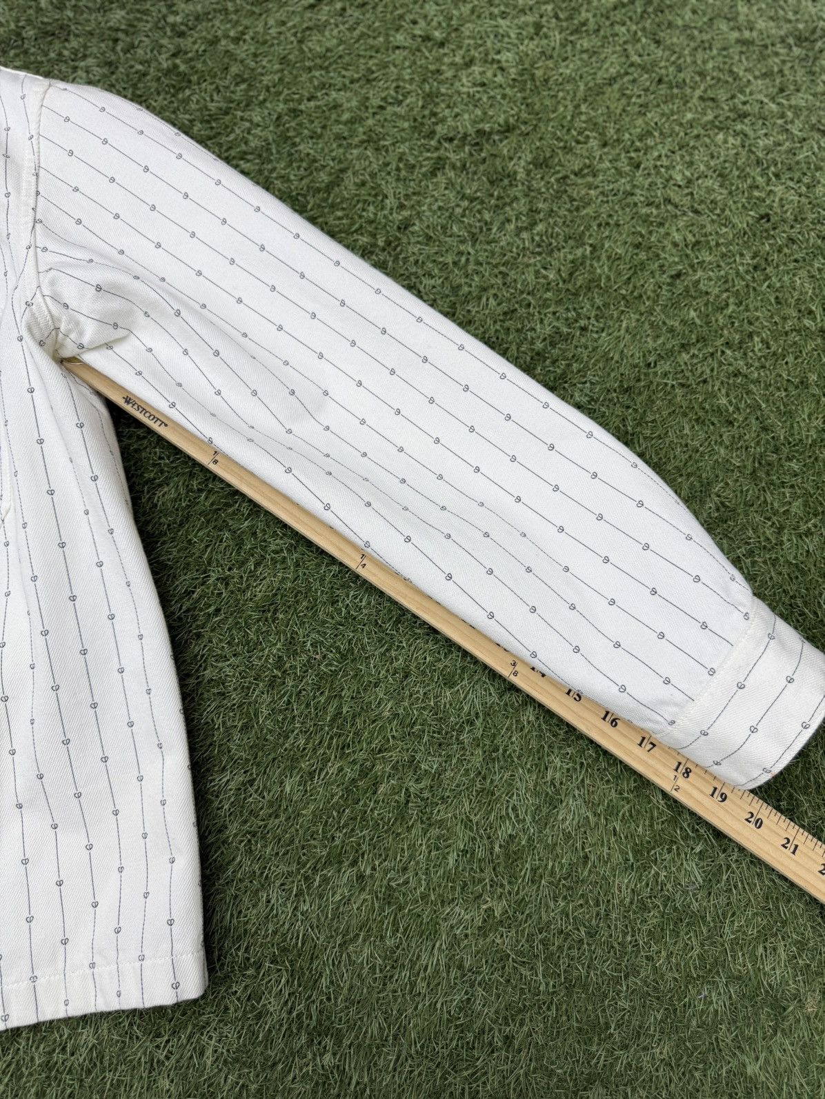 Dior Dior Valentine Striped Denim Jacket Size (50) White RARE Size US L / EU 52-54 / 3 - 25 Thumbnail