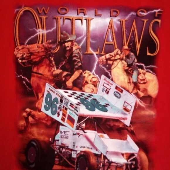 Vintage Vintage World Of Outlaws Tour 96 Race Sprint Car T-Shirt Size US L / EU 52-54 / 3 - 1 Thumbnail