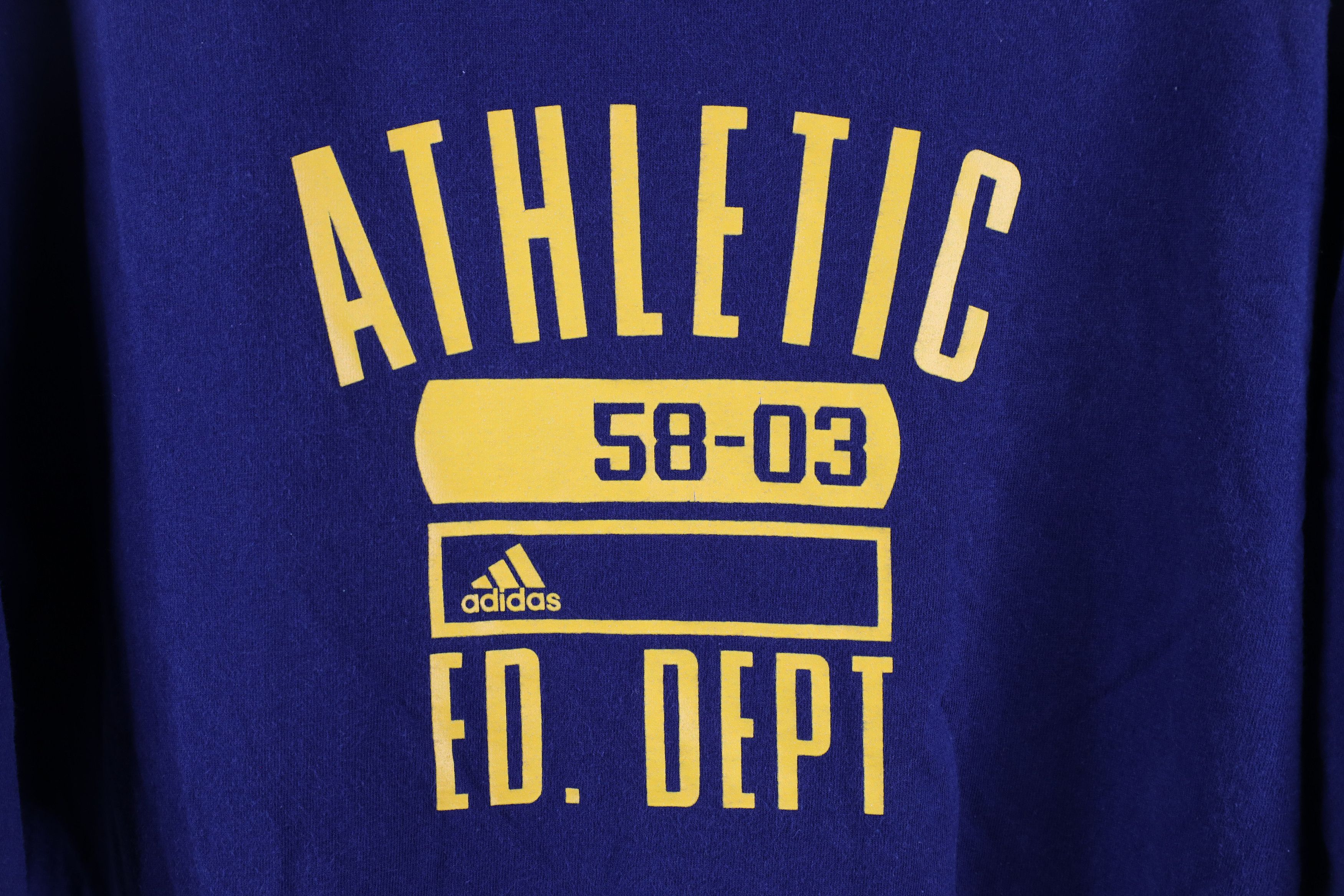 Adidas × Vintage Vintage Y2K Adidas Out Athletic Department T-Shirt Blue Size US M / EU 48-50 / 2 - 4 Thumbnail