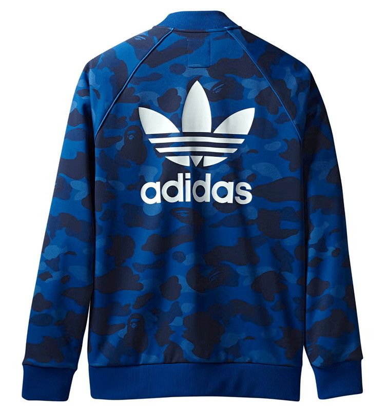 Bape x adidas jacket blue hotsell