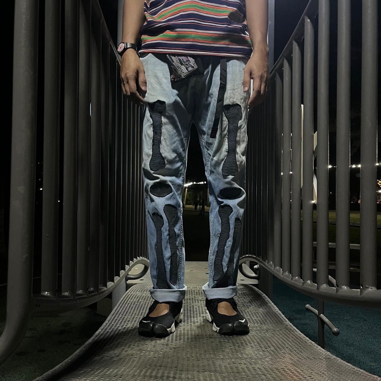 Gramicci Gramicci Skull Patchwork Pant Custom Kapital Skull Style Size US 33 - 6 Thumbnail