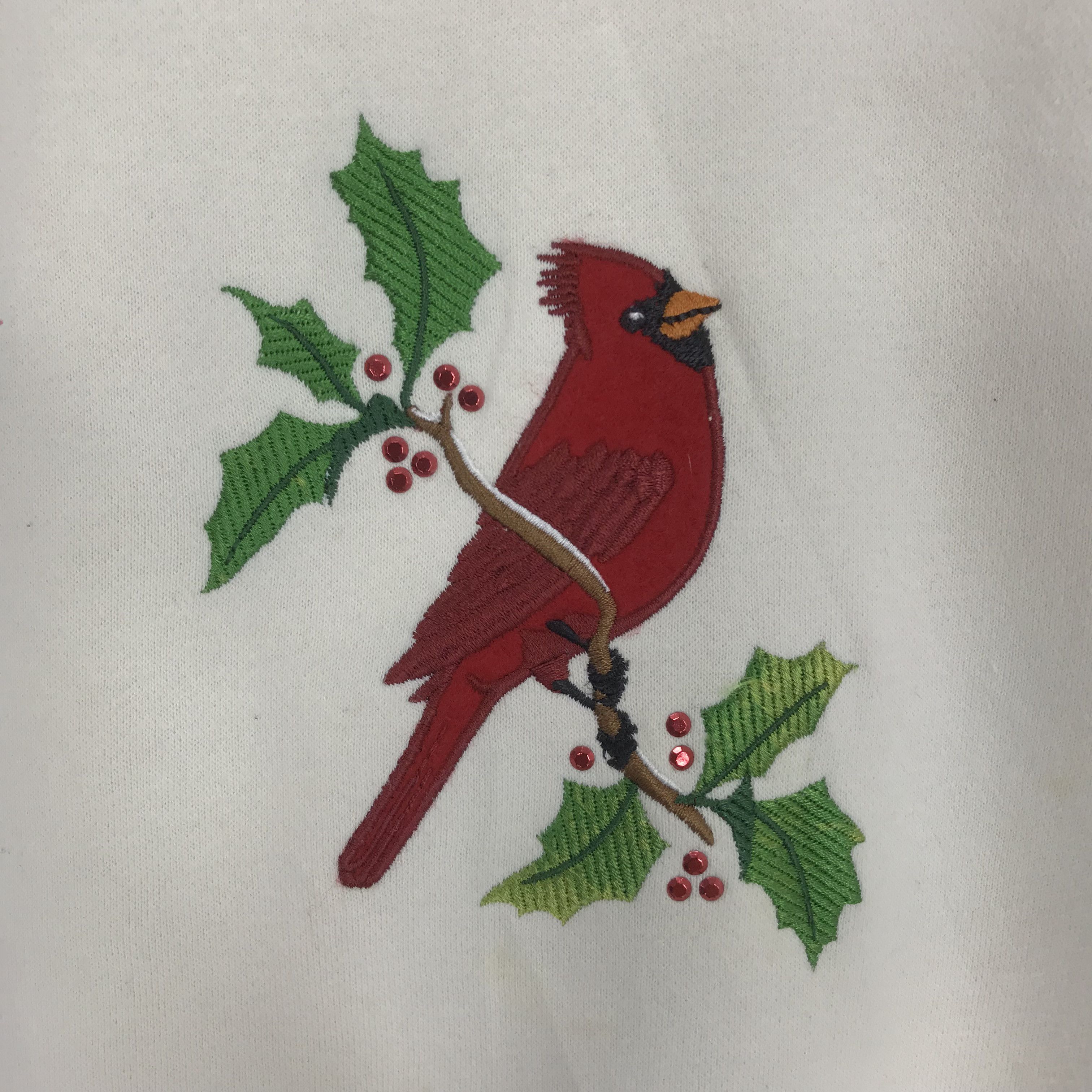 Cardinal of Canada Vintage 90s Cardinal Birds White Sweatshirt - 262 Size US XL / EU 56 / 4 - 4 Thumbnail