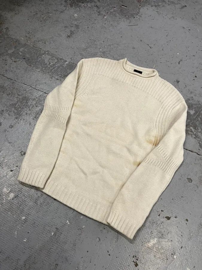 Just Cavalli 2000s Cavalli Cream Faded Wool Sweater Size US M / EU 48-50 / 2 - 4 Thumbnail