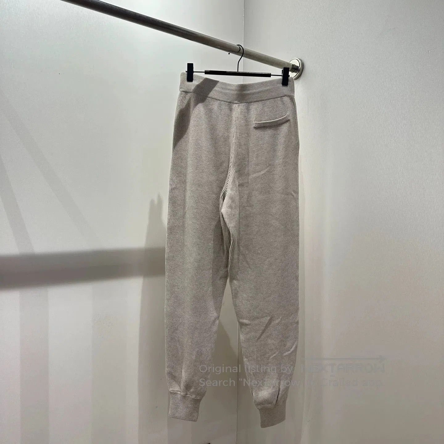 Brunello Cucinelli Beige Ribbed Sweatpants with Drawstring Waist Size 38. Size US 38 / EU 54 - 2 Thumbnail