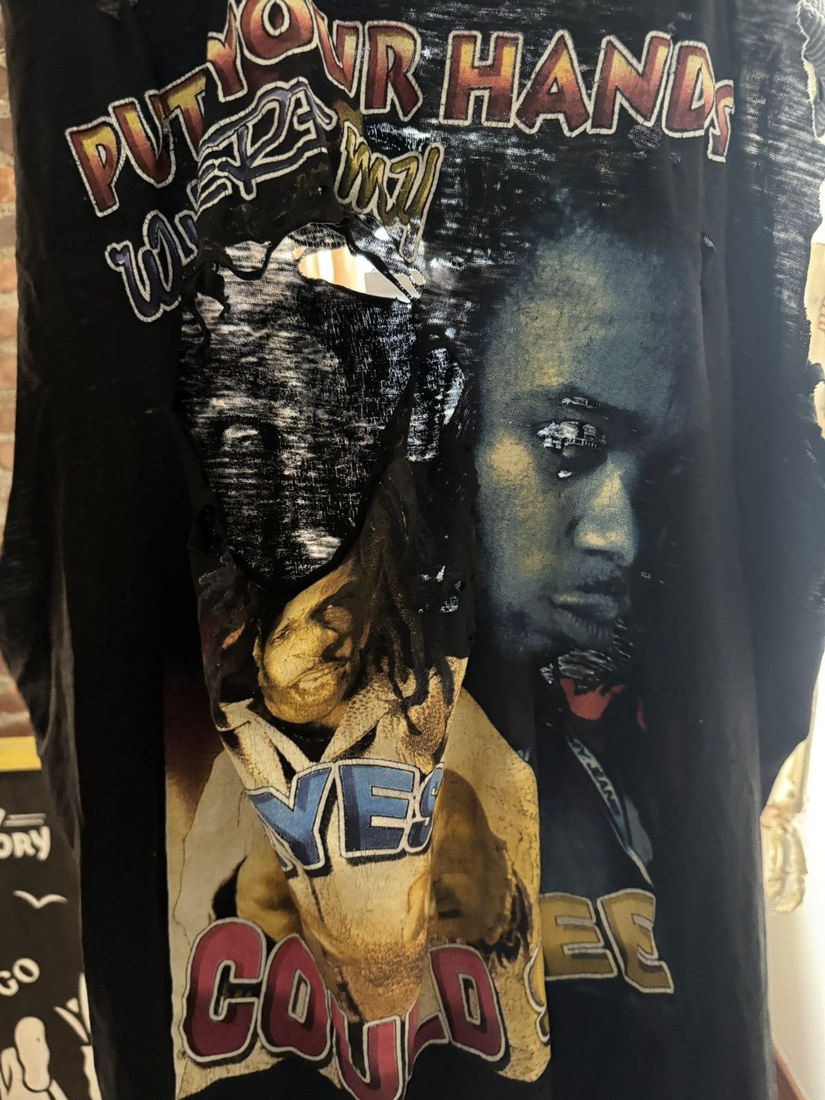 Band Tees thrashed vintage Busta Rhymes tee Size US XXL / EU 58 / 5 - 4 Thumbnail
