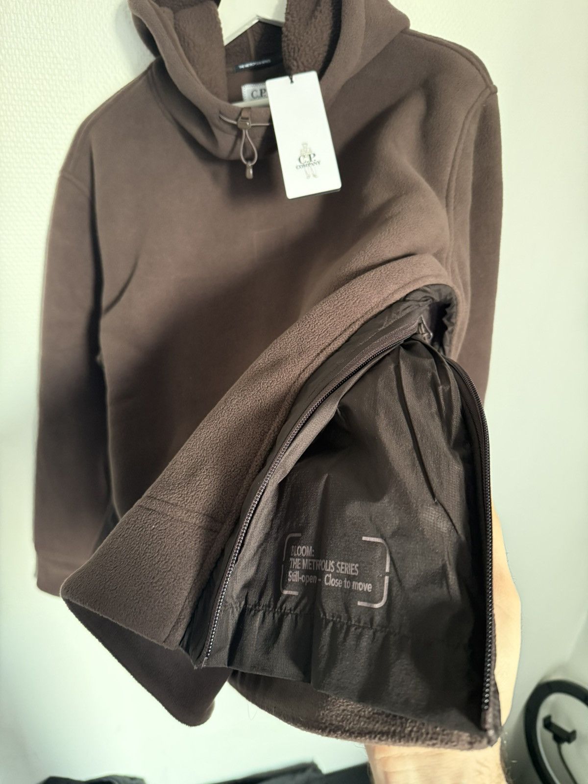C.P. Company CP Company Pertex Lined Polar Fleece Hoodie Brown Size S Size US S / EU 44-46 / 1 - 5 Thumbnail