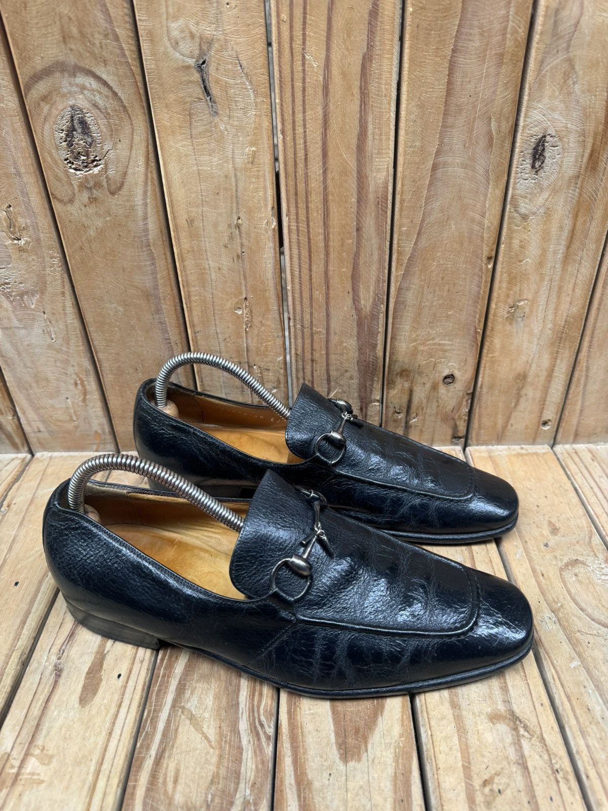Gucci Gucci Black Men’s Leather Loafers UK 6 EJ Size US 6.5 / EU 39-40 - 2 Thumbnail
