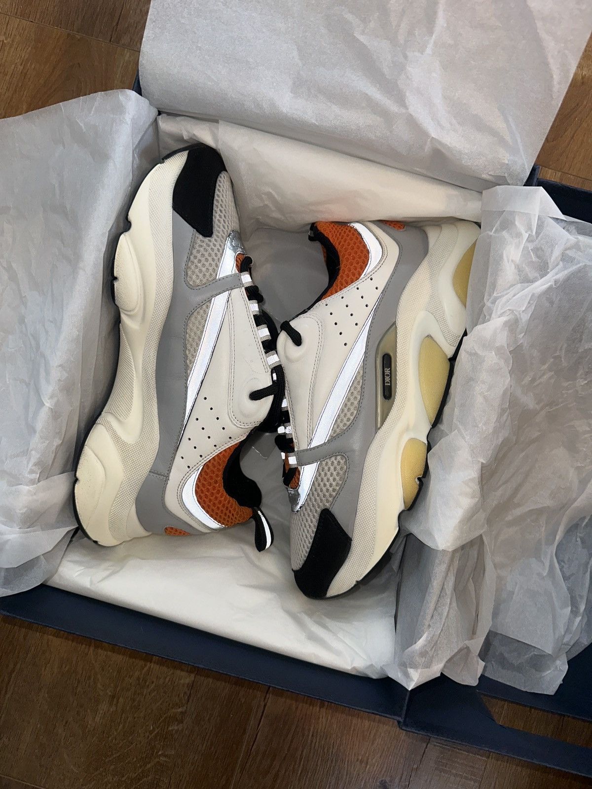 Dior Dior Sneakers B22 Grey/Orange Size US 8.5 / EU 41-42 - 6 Thumbnail