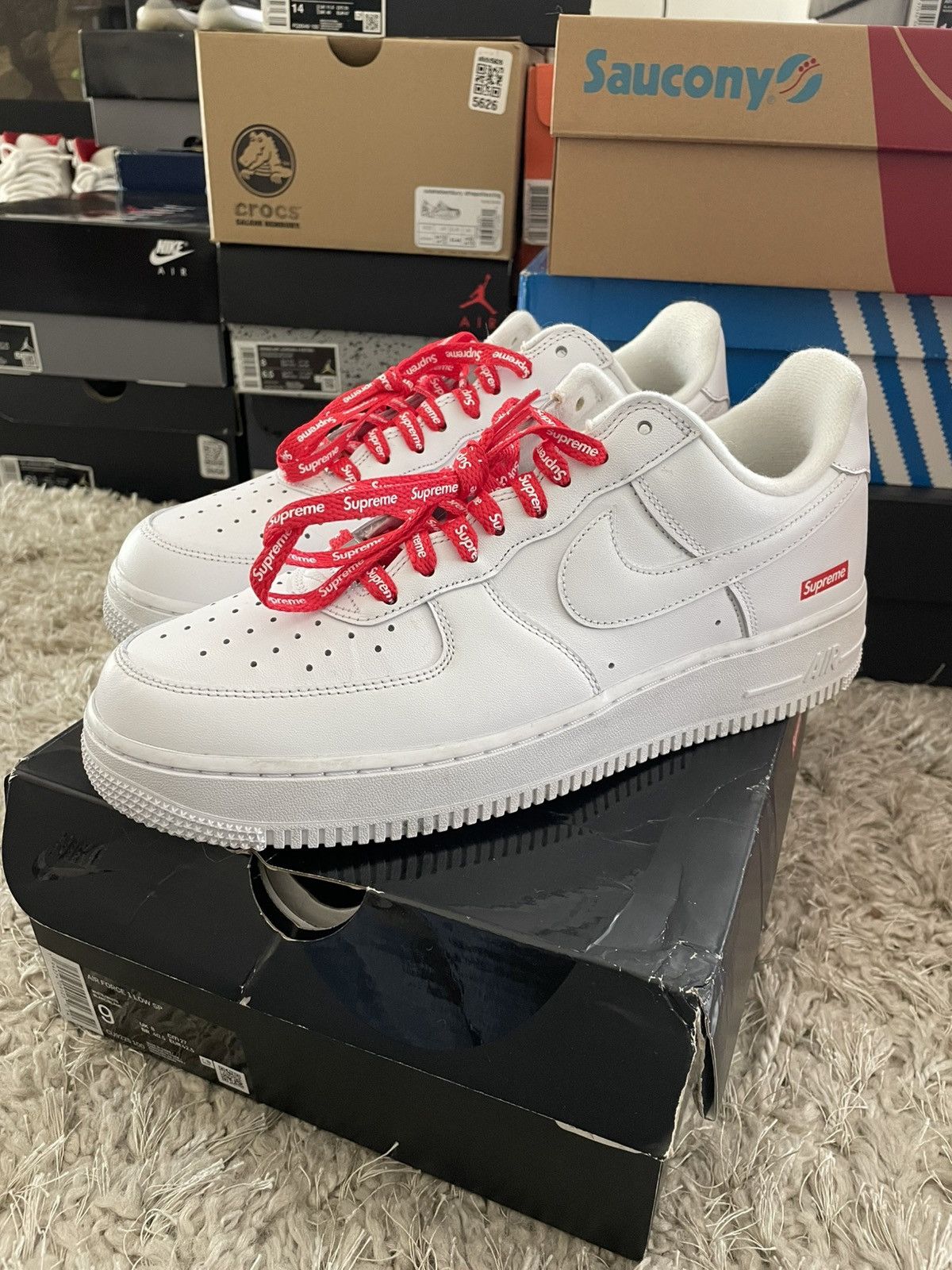 Supreme Supreme x Nike Air Force Triple White Size US 9 / EU 42 - 1 Thumbnail