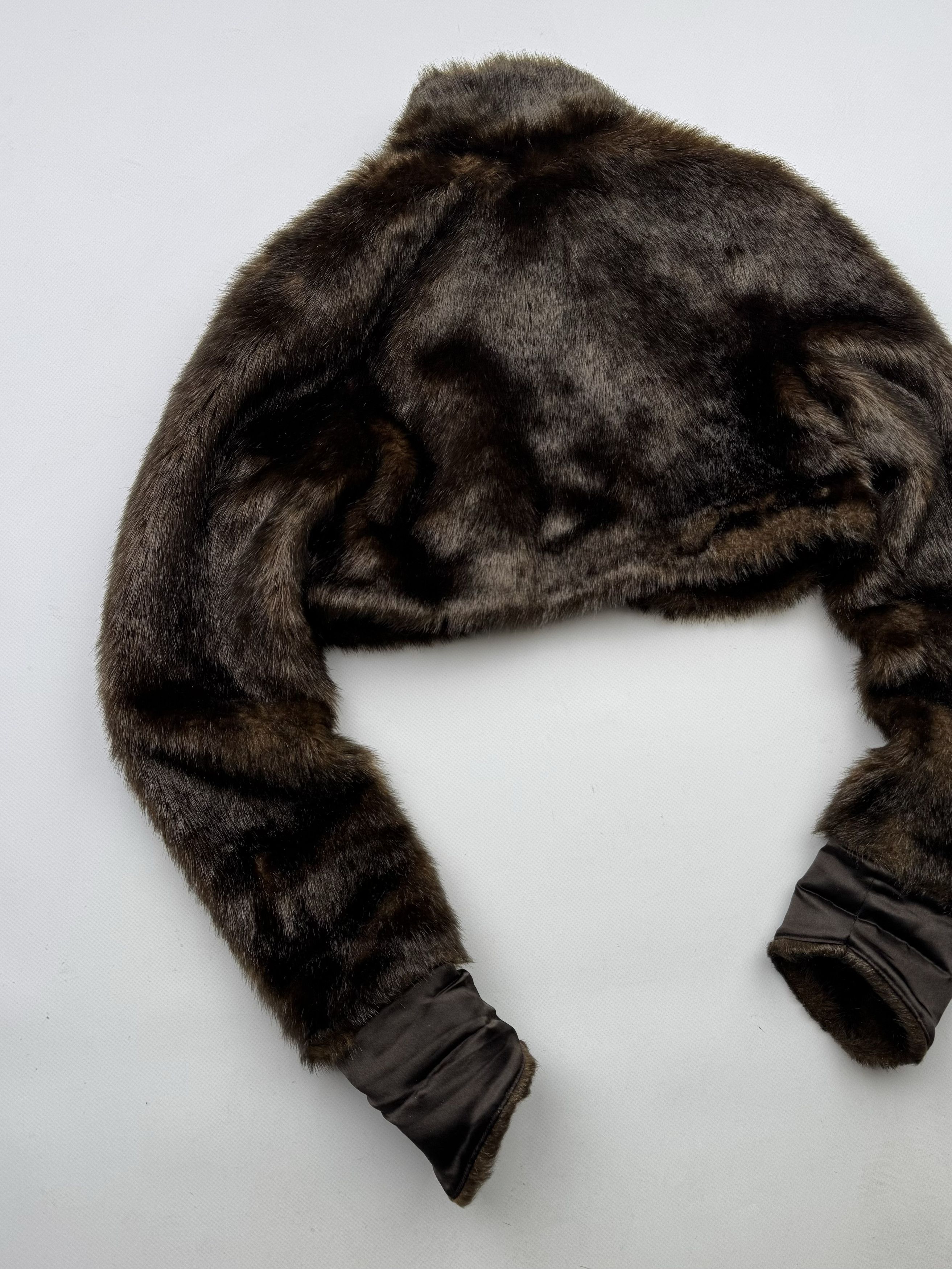 Vintage 00's Cropped Faux Fur Jacket Size XS / US 0-2 / IT 36-38 - 7 Thumbnail