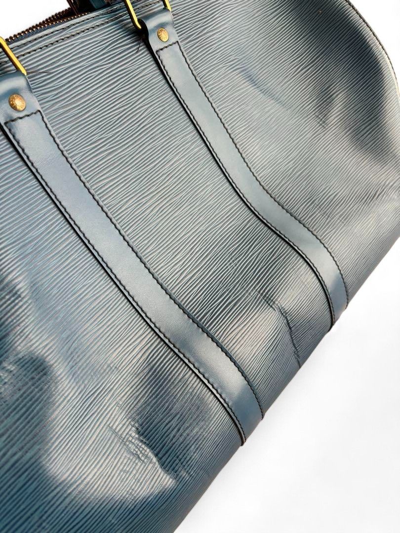 Louis Vuitton Louis Vuitton - Keepall 45 Blue Leather Boston Handbag Size ONE SIZE - 3 Thumbnail