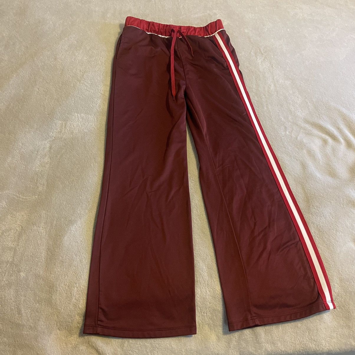 Coca Cola Coca Cola Sweatpants Women Medium Burgundy Wide-Leg Workout Size 31" - 2 Thumbnail