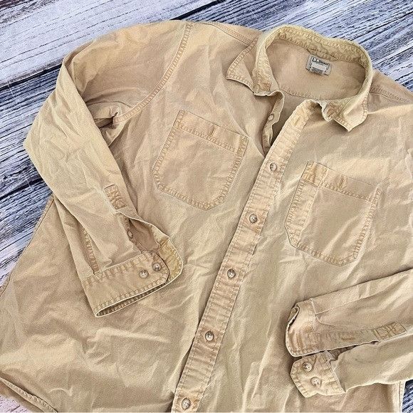 L.L. Bean Vintage L.L. Bean Butter Yellow Cotton Casual Button-Up Shir Size US XL / EU 56 / 4 - 3 Thumbnail