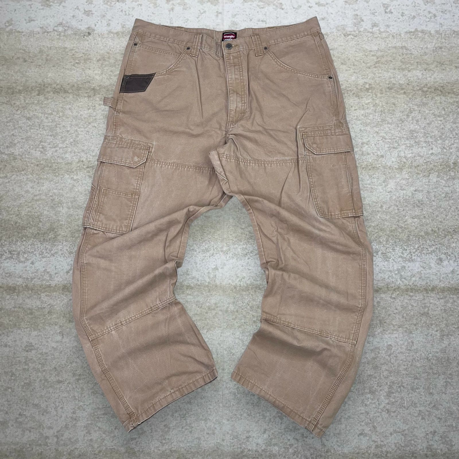 Wrangler Vintage Y2K Wrangler Carpenter Pants 40x32 Baggy Wide Tan Size US 40 / EU 56 - 2 Thumbnail