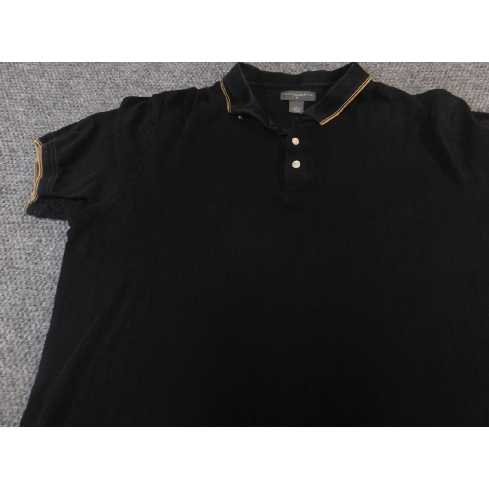 Vintage Saddlebred Polo Shirt Black XL Men Short Sleeve Collared Knit Breathable Regular Polo Comfort flex Golf Logo Vintage: No Size US L / EU 52-54 / 3 - 4 Thumbnail