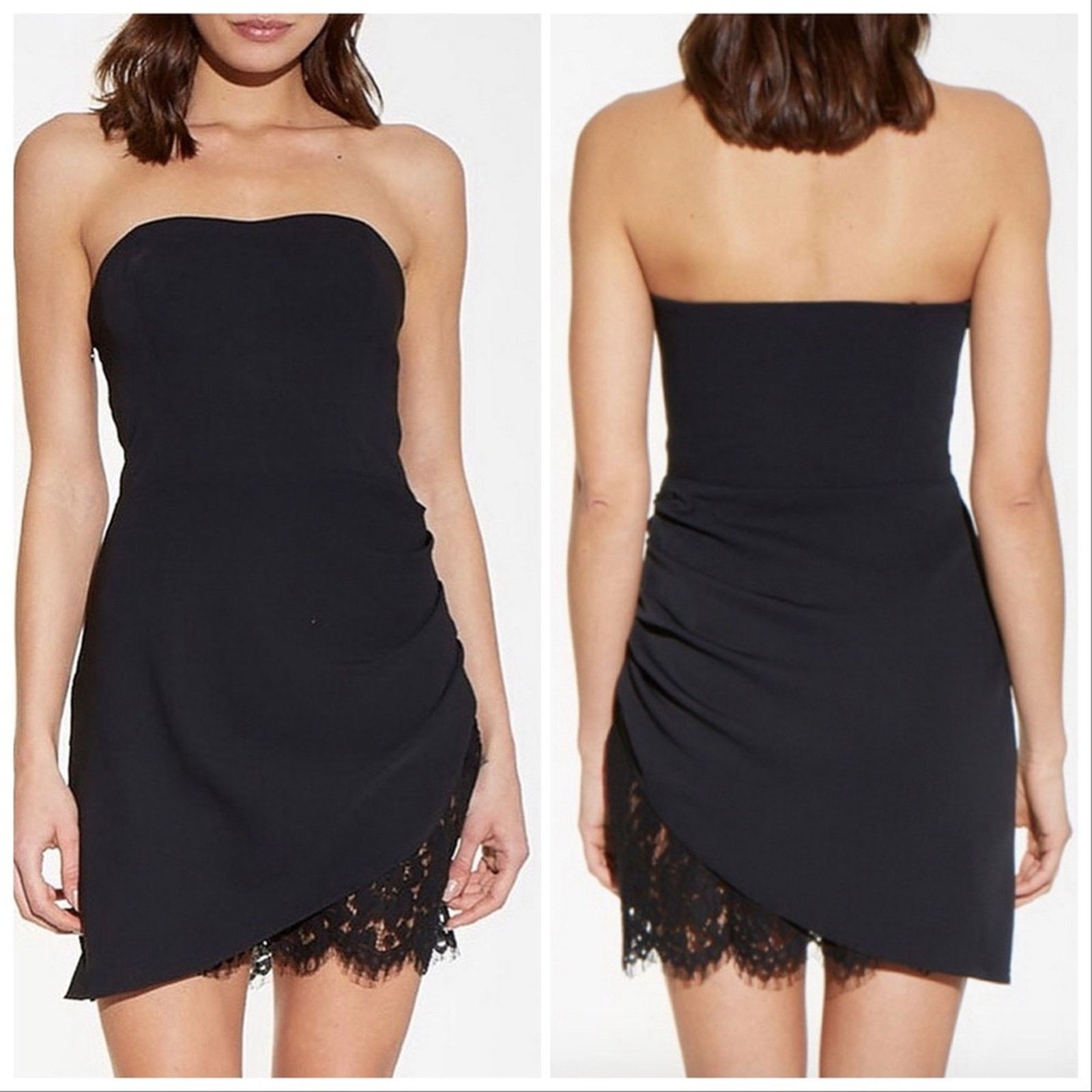 NEW AMANDA UPRICHARD REVOLVE Black Mini Strapless Dress XS