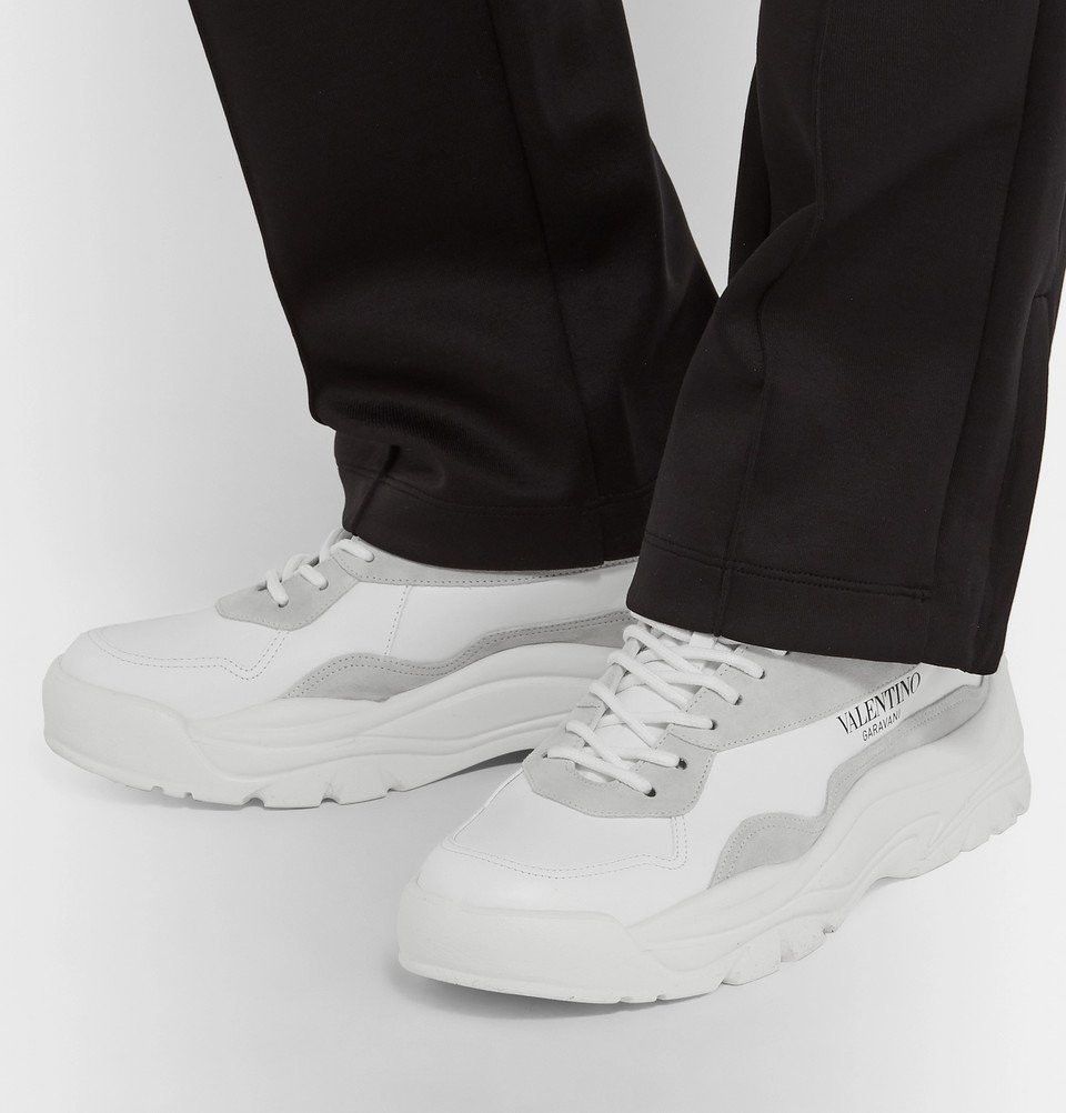 Valentino o1y0525 Logo Leather Low-Top Sneakers in White/Light Gray Size US 6.5 / EU 39-40 - 4 Thumbnail