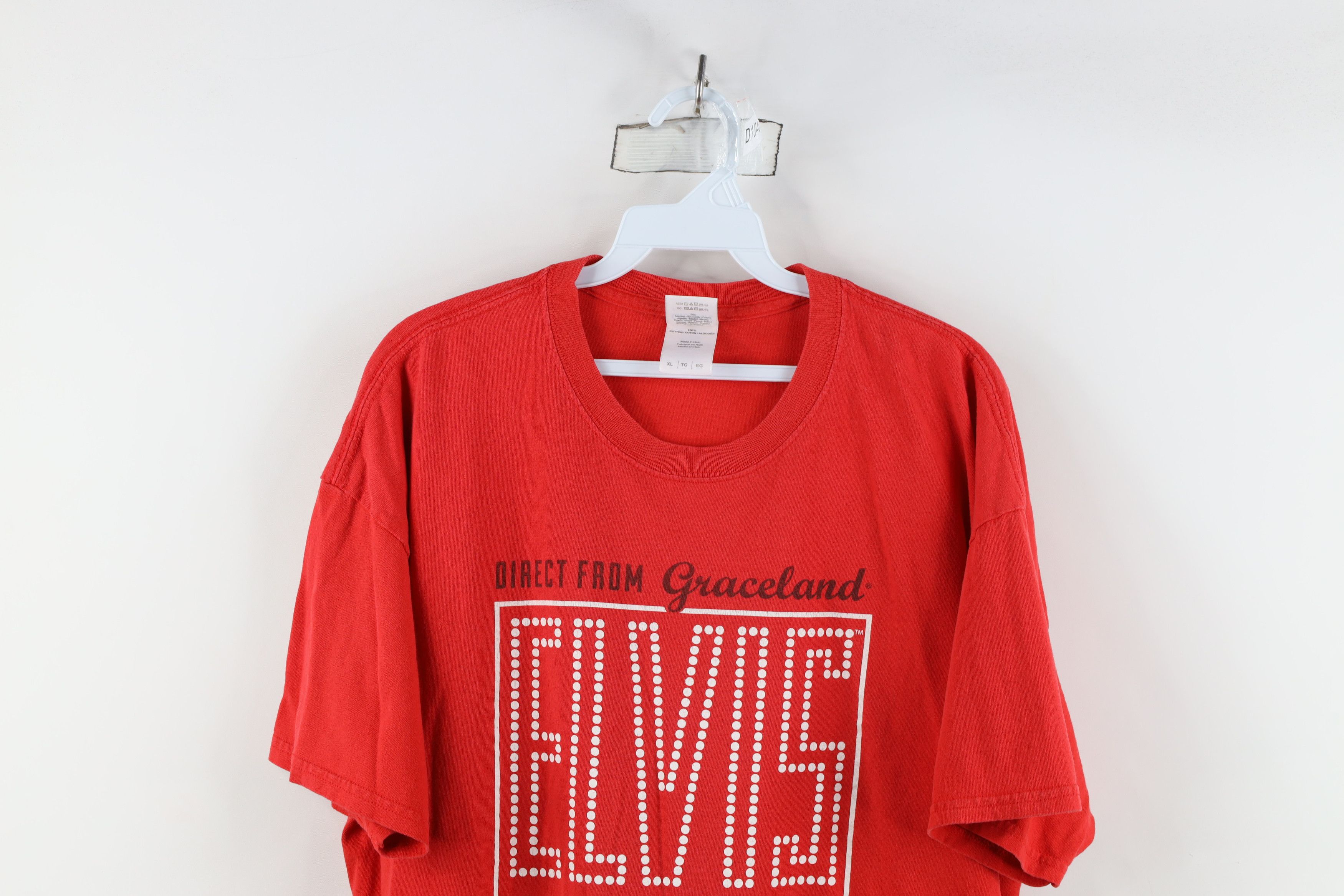 Vintage Vintage Y2K Spell Out Graceland Elvis Presley T-Shirt Red Size US XL / EU 56 / 4 - 2 Thumbnail