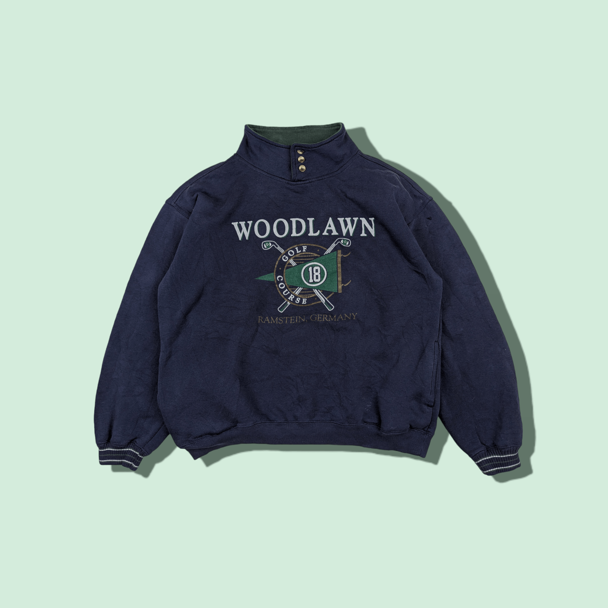 Vintage Vintage 90's WOODLAWN GOLF Jumper Sweatshirt Size US XL / EU 56 / 4 - 1 Thumbnail