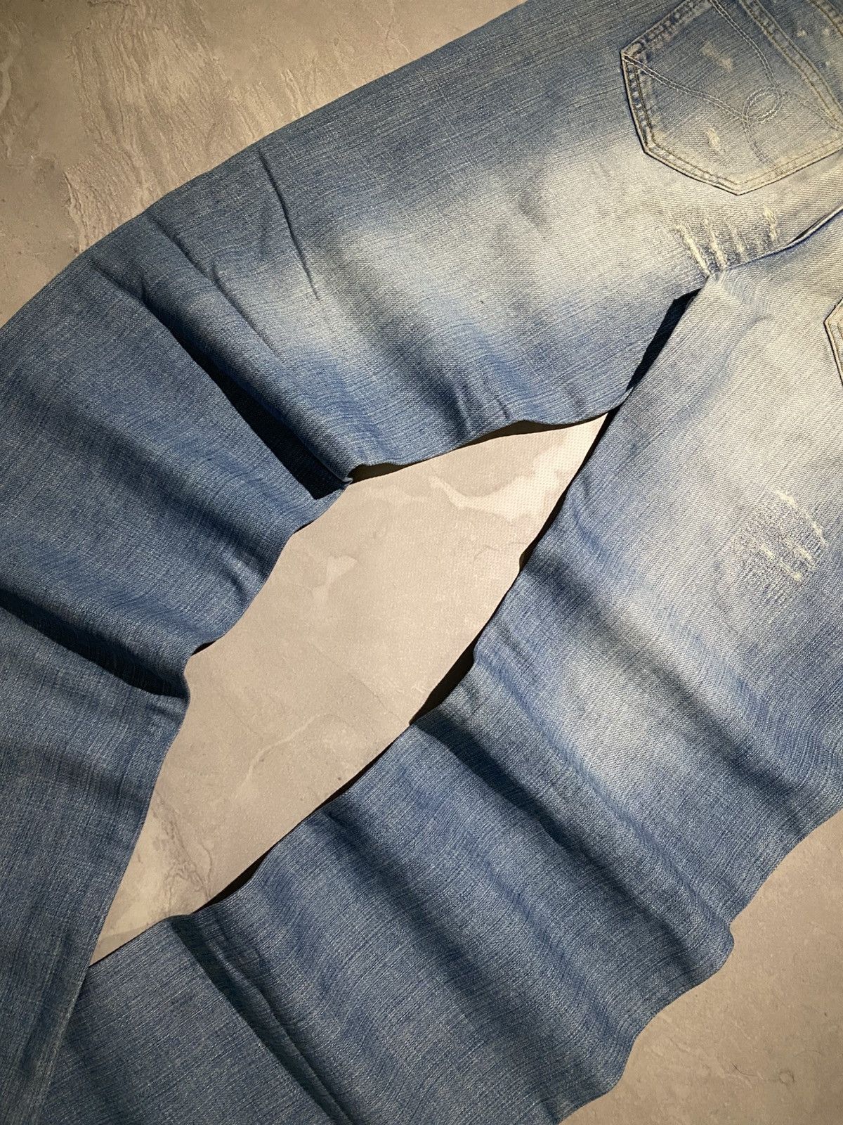 Japanese Brand Archive Style Slim Denim Washed Fade Rare Look Size US 33 - 8 Thumbnail