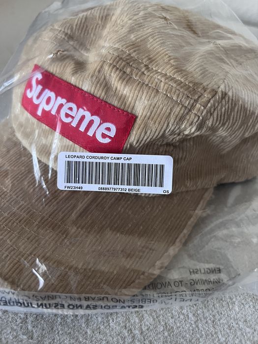 代引可 Supreme Leopard Corduroy Camp Cap - 帽子