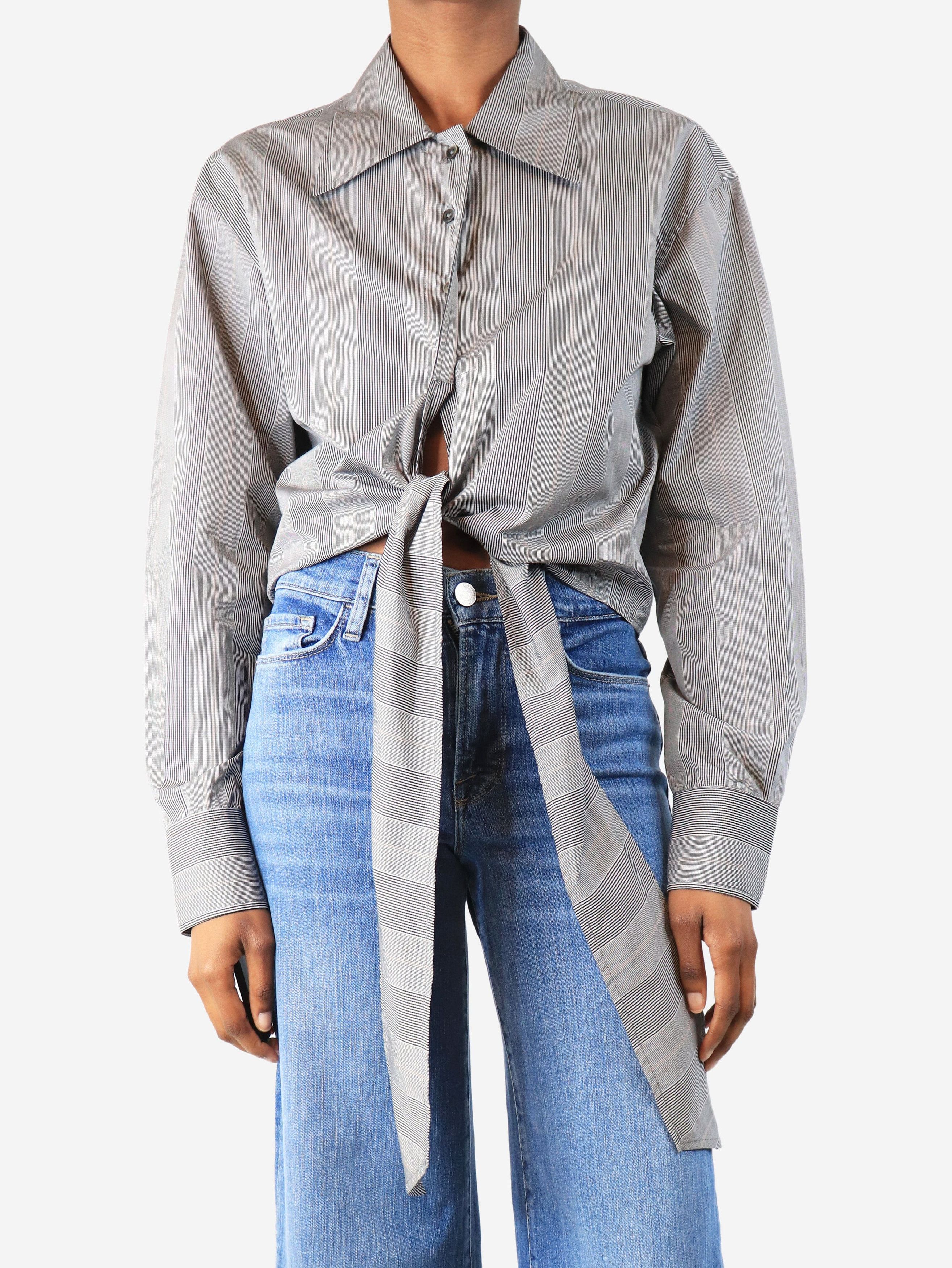 Our Legacy Black check tie front shirt - UK 6 Size XS / US 0-2 / IT 36-38 - 1 Thumbnail