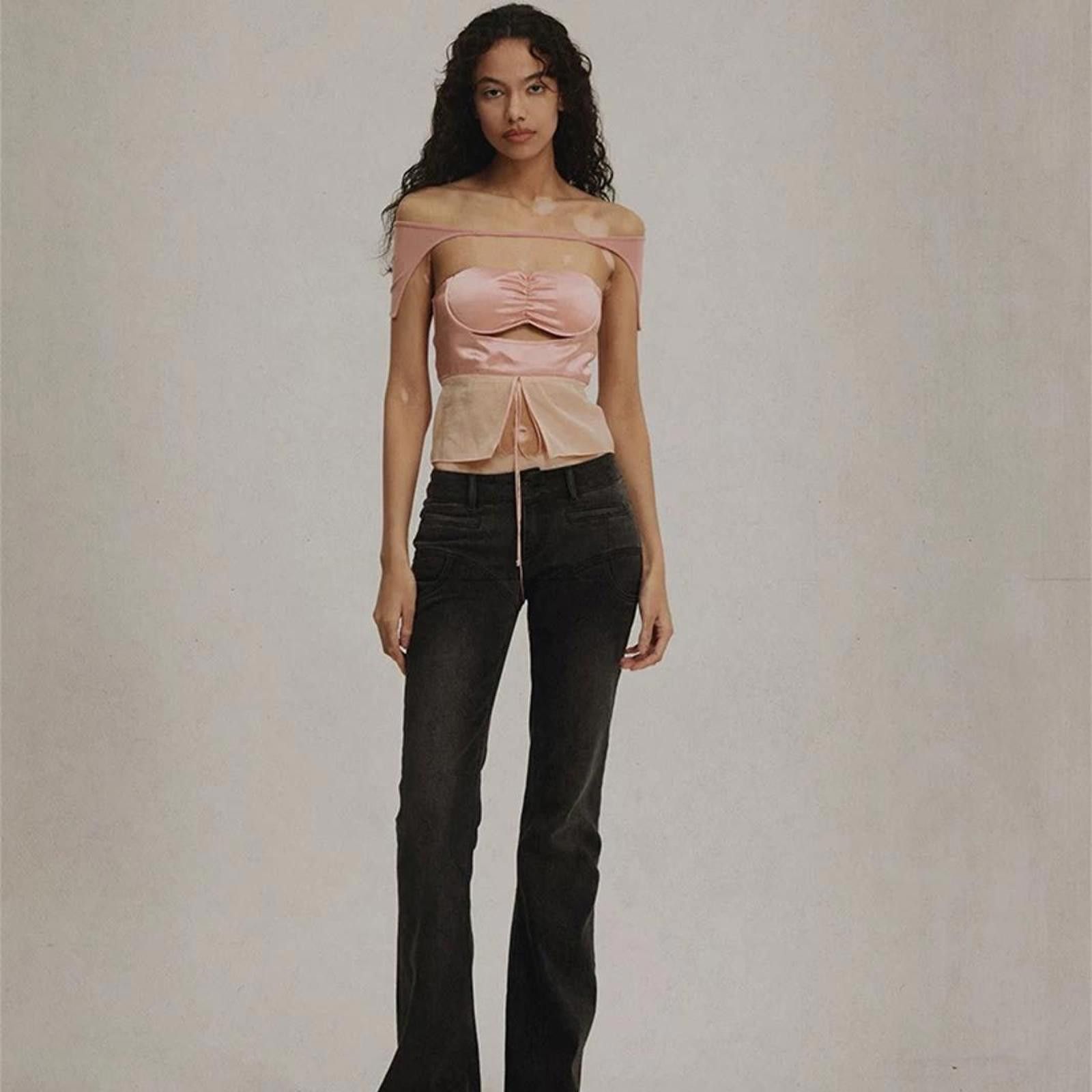 Japanese Brand Pink Satin Off-Shoulder Y2K Top Size M Size M / US 6-8 / IT 42-44 - 3 Thumbnail