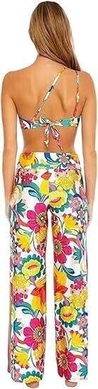 Trina Turk Trina Turk Fontaine Swim Cover Up Pant Floral ( L ) Size 36" / US 14 / IT 50 - 4 Thumbnail