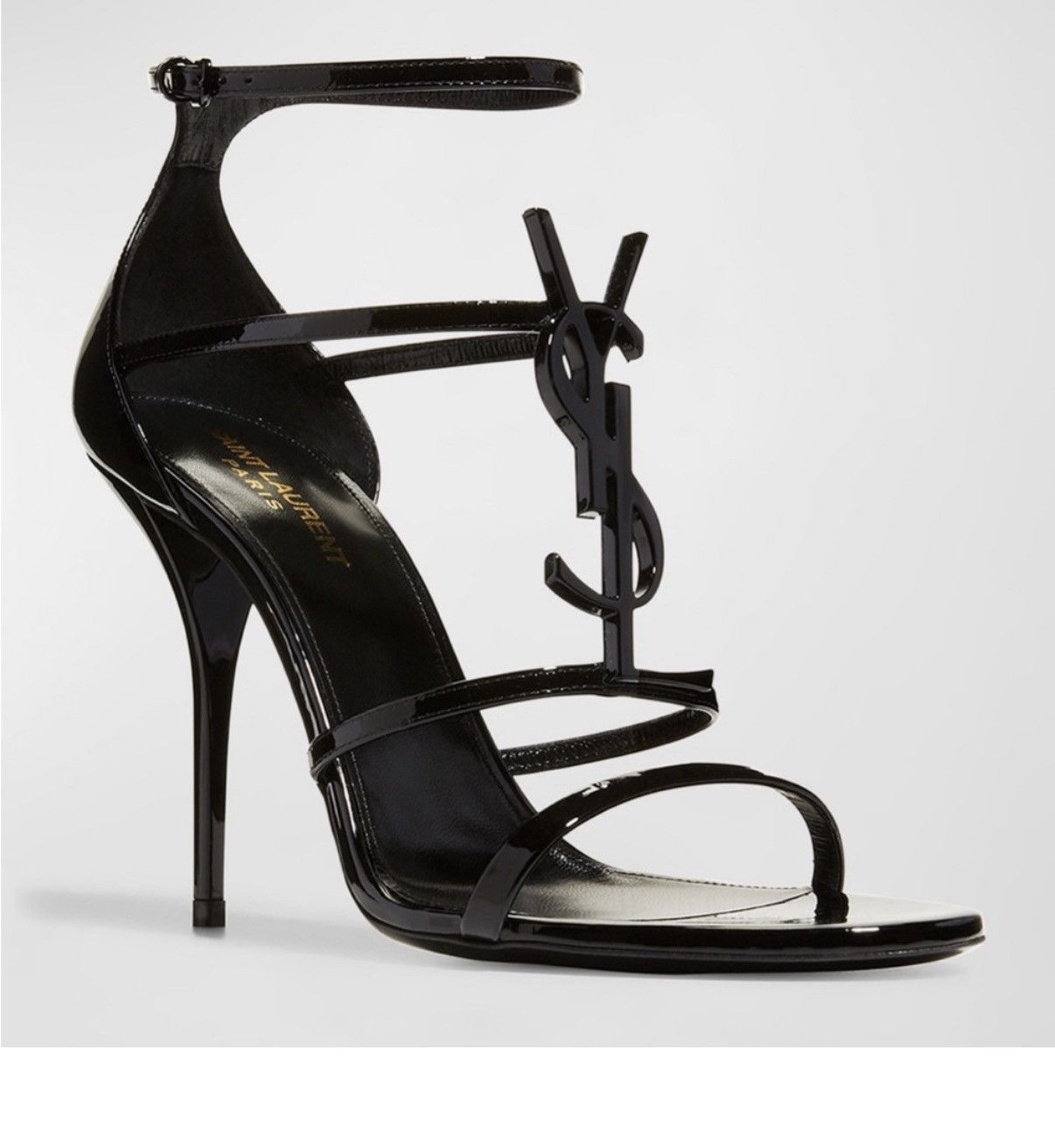 Yves Saint Laurent Saint Laurent 100mm Opyum YSL Patent Leather Sandals Size US 7.5 / IT 37.5 - 1 Thumbnail