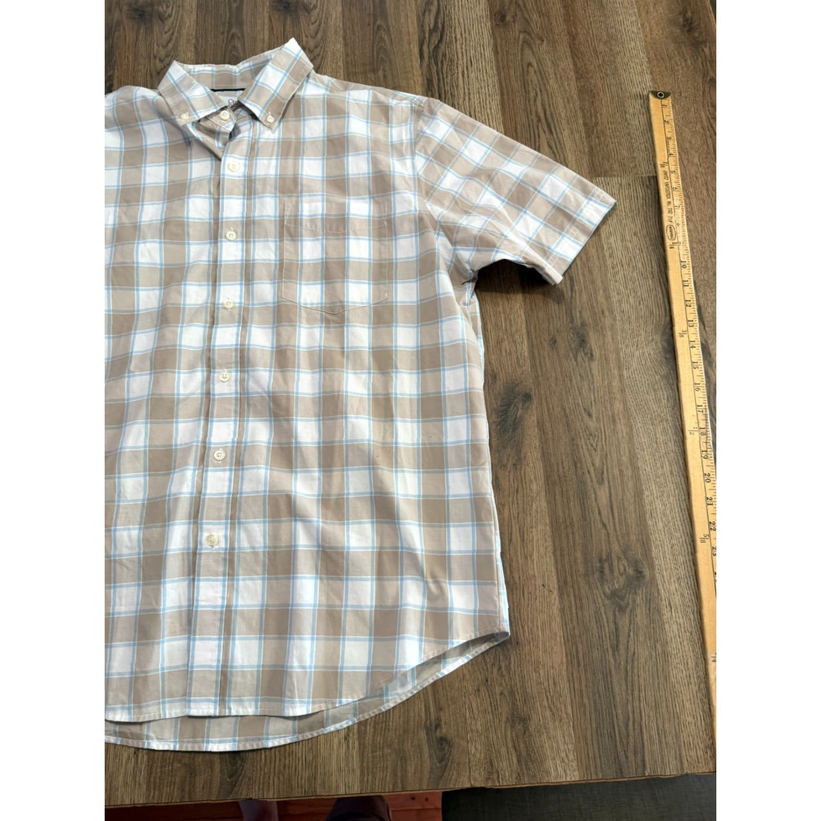 Croft & Barrow Croft & Barrow Shirt Mens Large Plaid Short Sleeve Button-Down Multicolor Cotton Summer Casual Womens? Size US L / EU 52-54 / 3 - 4 Thumbnail