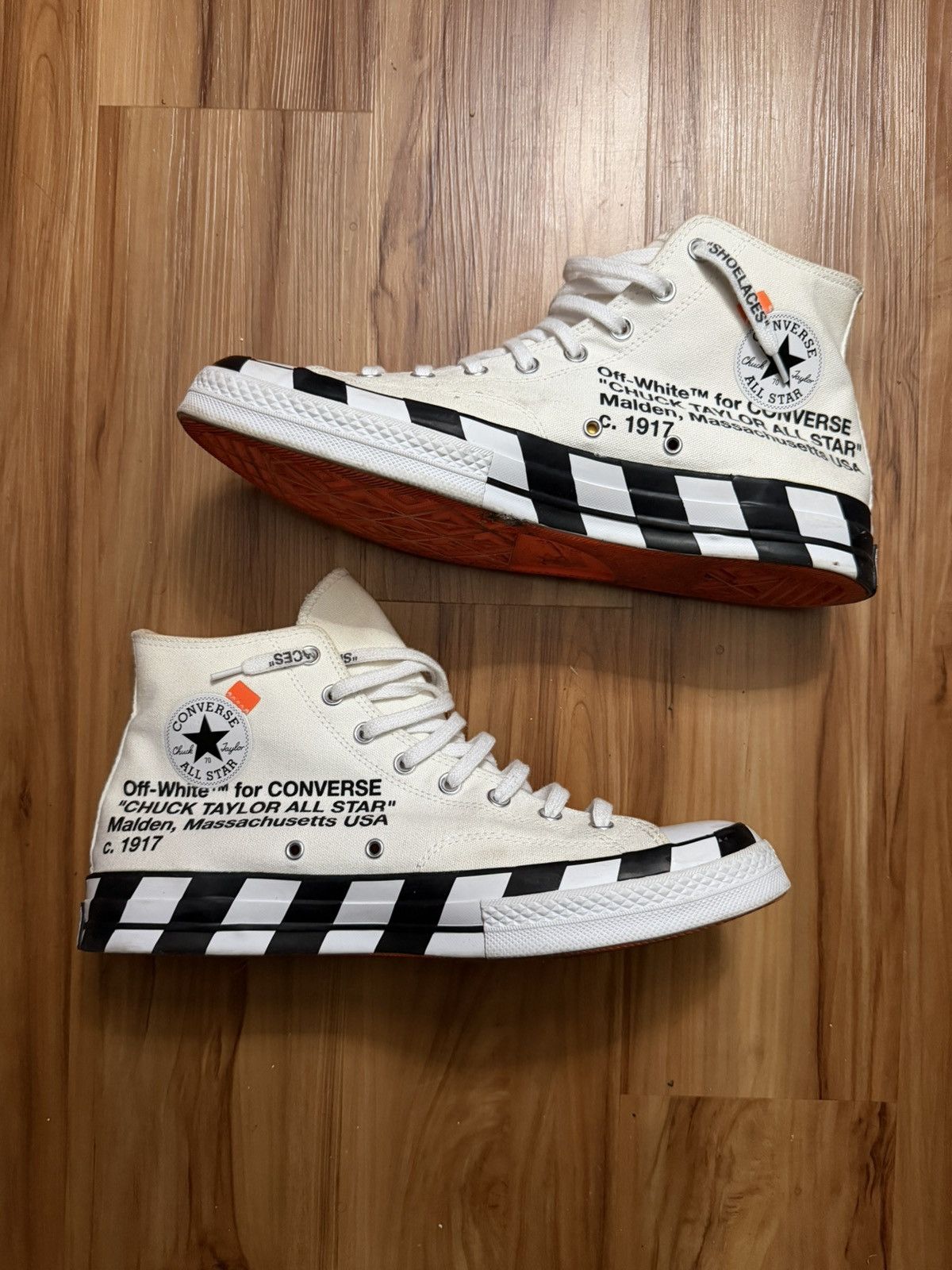 Converse × Off-White Off White x Converse Chuck 70 ‘White’ Size US 13 / EU 46 - 1 Thumbnail
