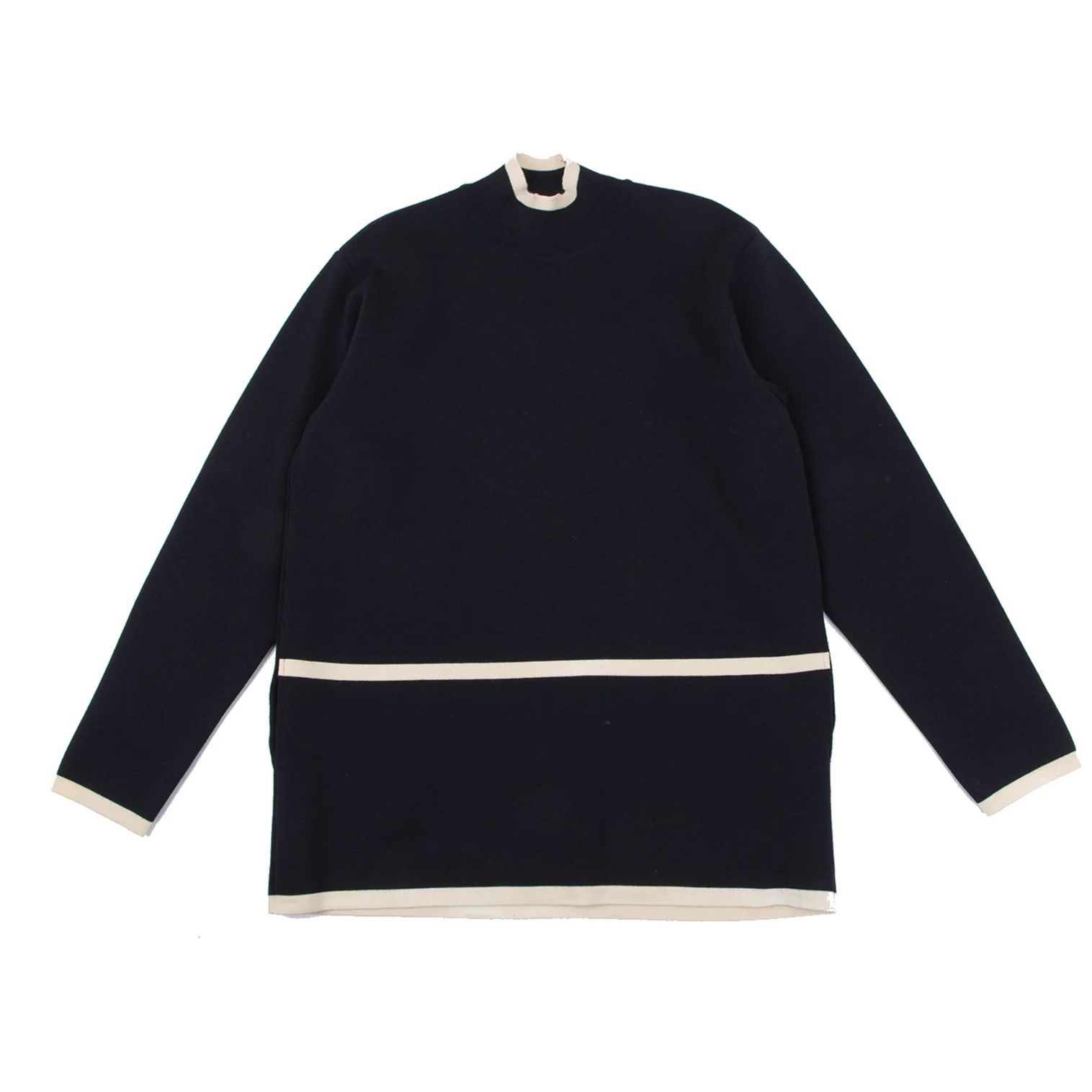 Yohji Yamamoto Yohji Yamamoto Bi-Color Line High Neck Knit Size US M / EU 48-50 / 2 - 1 Thumbnail