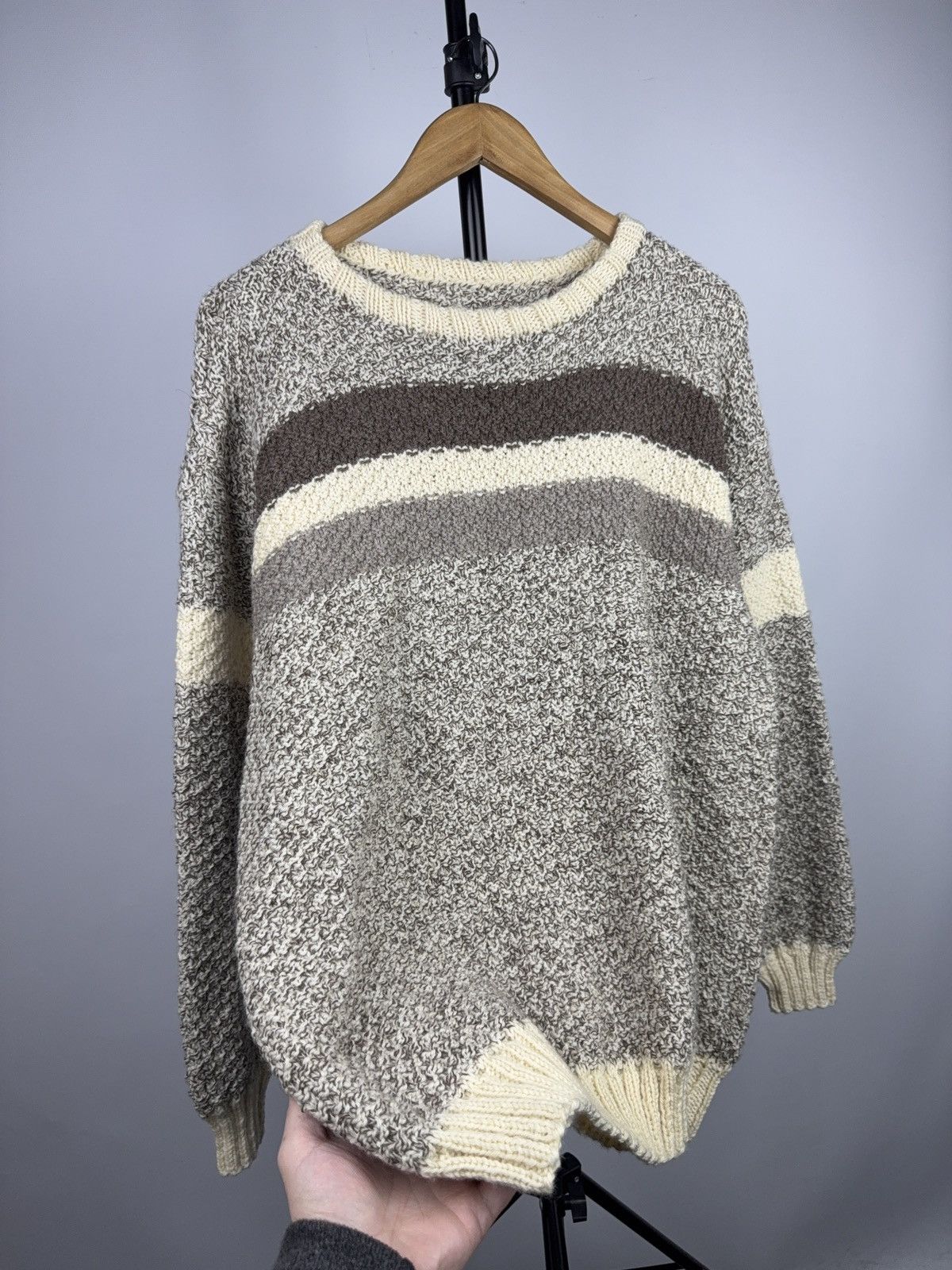 Japanese Brand Retro Nordic Style Vintage Chunky Knit Sweater Earth Tones Size US L / EU 52-54 / 3 - 4 Thumbnail