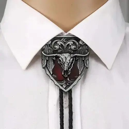 Cowboy Equipment × Vintage Amrican Red long horn bull head Bolo tie Size ONE SIZE - 2 Thumbnail