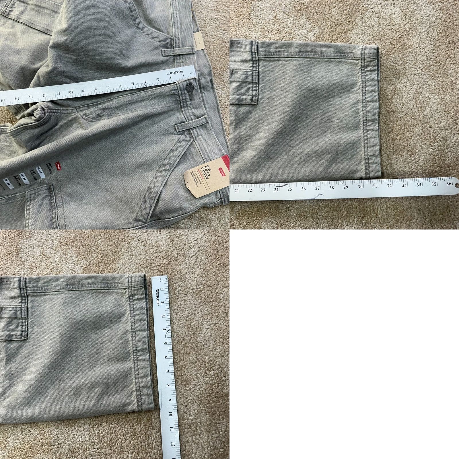 Levi's Levi's 578 Baggy Cargo Jeans Men 36x32 Gray Denim Cotton Vintage No 90s Accessories Pockets Baggy Relaxed Regular Wide-Leg Zip Front Size US 36 / EU 52 - 9 Thumbnail