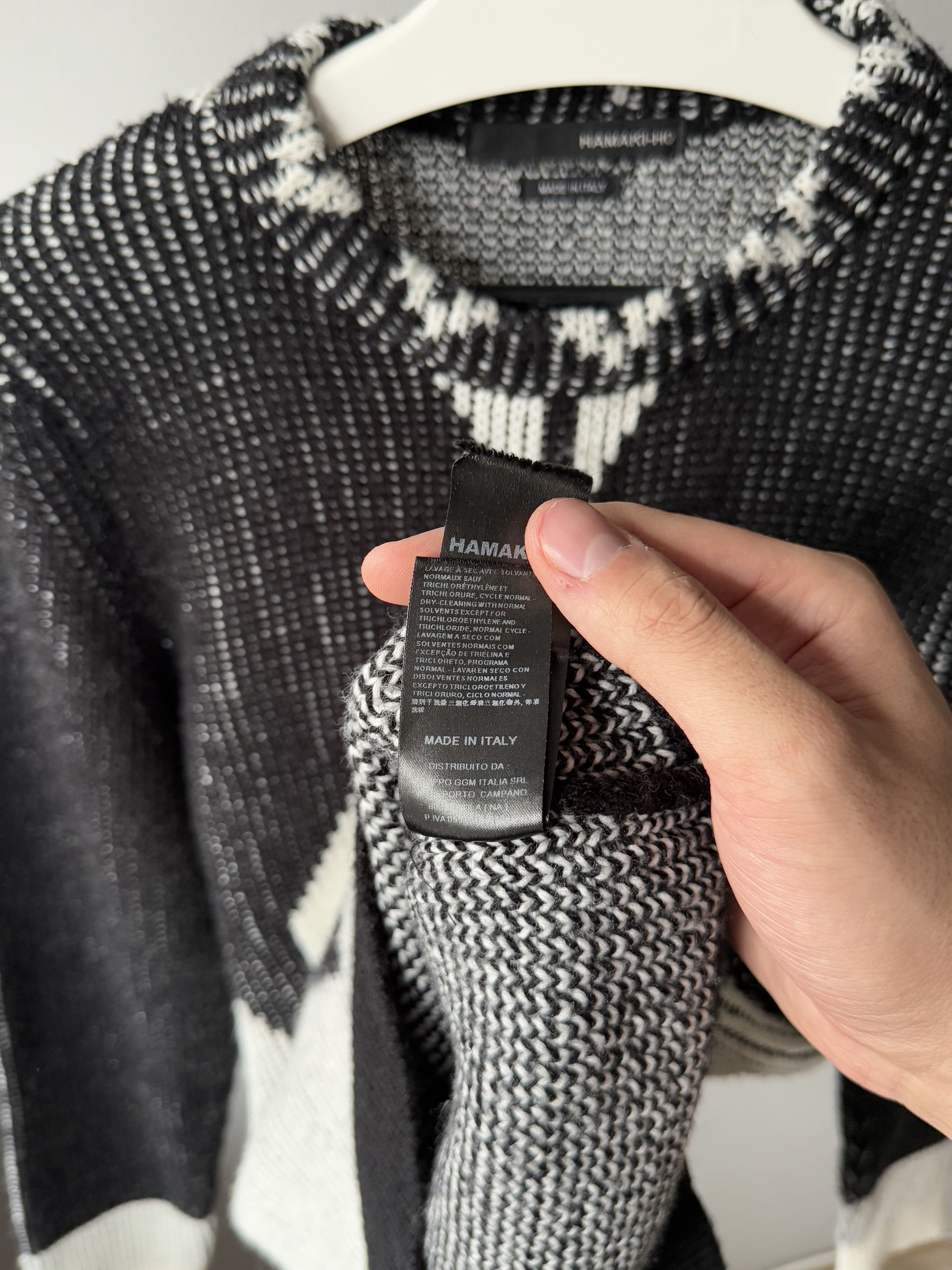 HAMAKI-HO Hamaki-Ho Wool Knitted Patterned L/S Sweater Made In Italy Size US L / EU 52-54 / 3 - 8 Thumbnail