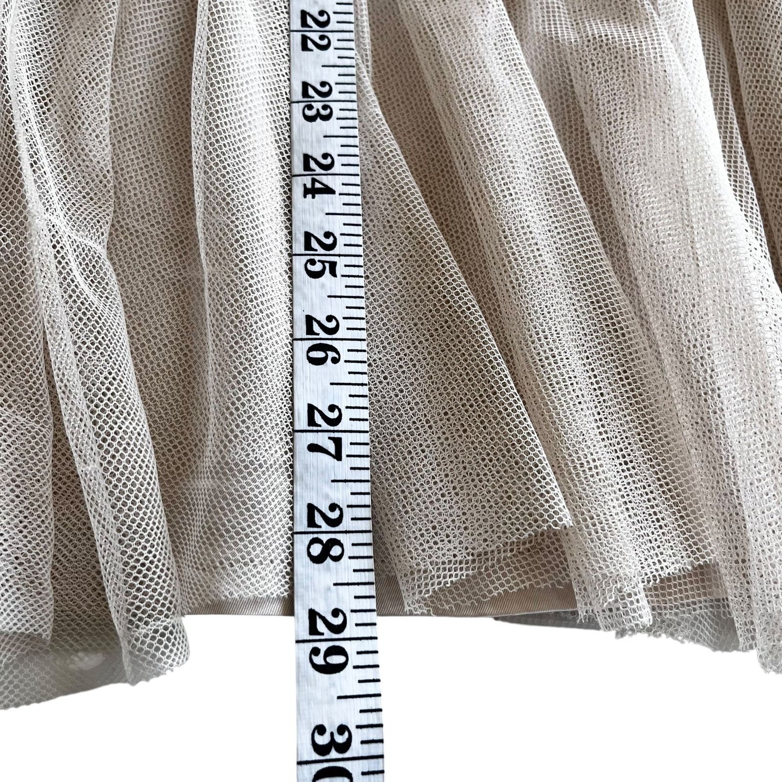 Pinko PINKO Beige Tulle Mesh Layered Midi Skirt Size XXS Size 24" / US 00 / IT 34 - 6 Thumbnail