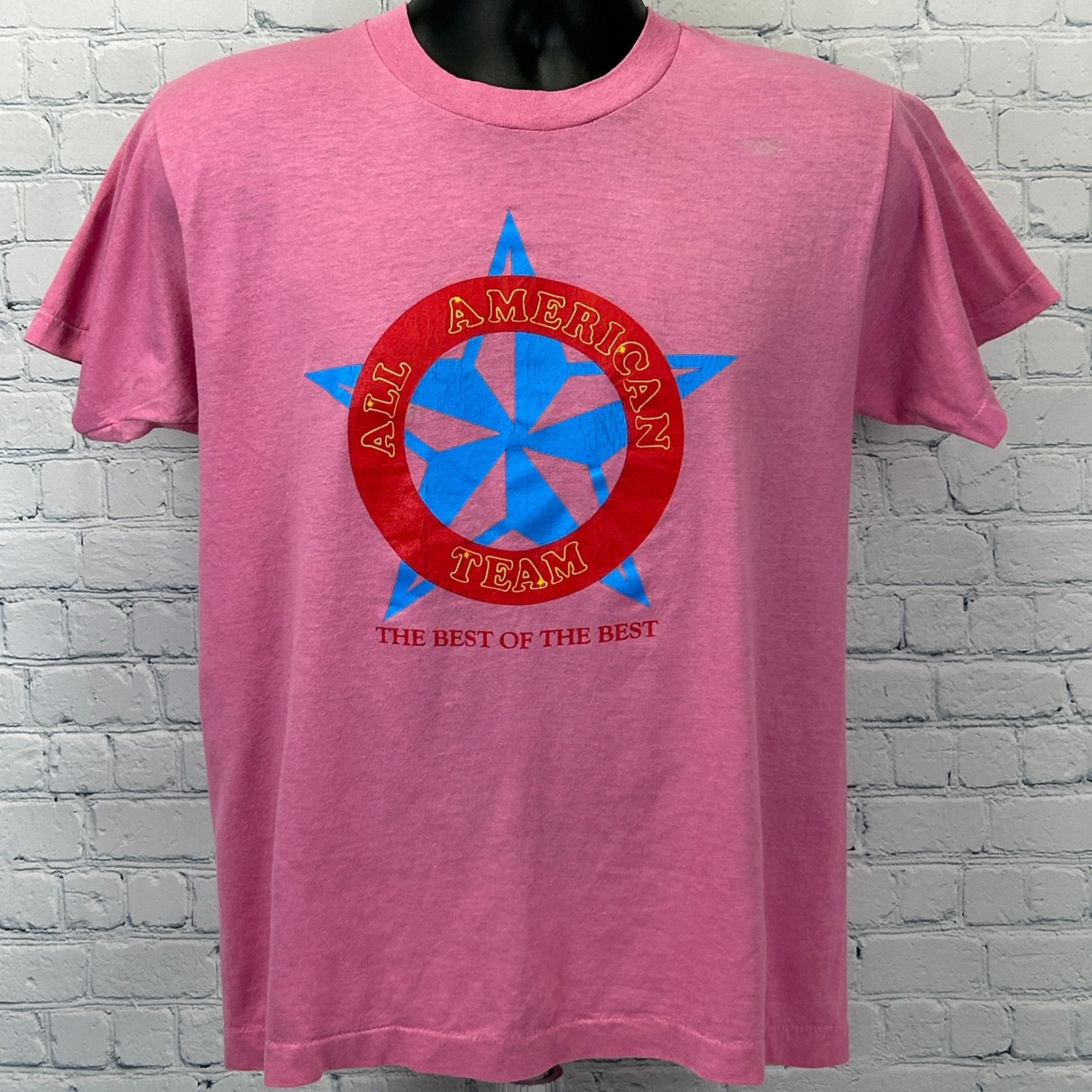 Vintage Vintage 80s McDonalds All American Team T Shirt Pink Medium Size US M / EU 48-50 / 2 - 2 Thumbnail