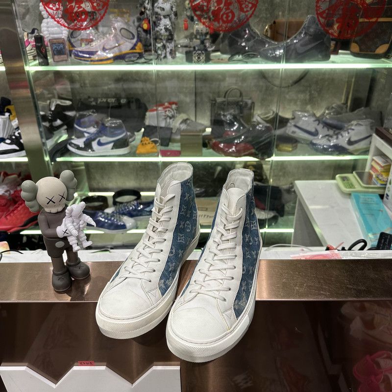 Louis Vuitton Louis Vuitton Tattoo High-Top Denim Sneakers 0079 Size US 10 / EU 43 - 1 Thumbnail