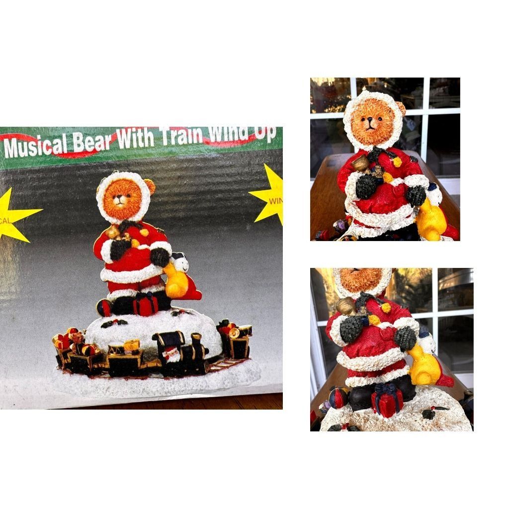 Handmade × Vintage VTG Musical Bear with Train Wind Up Christmas Holiday Collec Size ONE SIZE - 3 Thumbnail