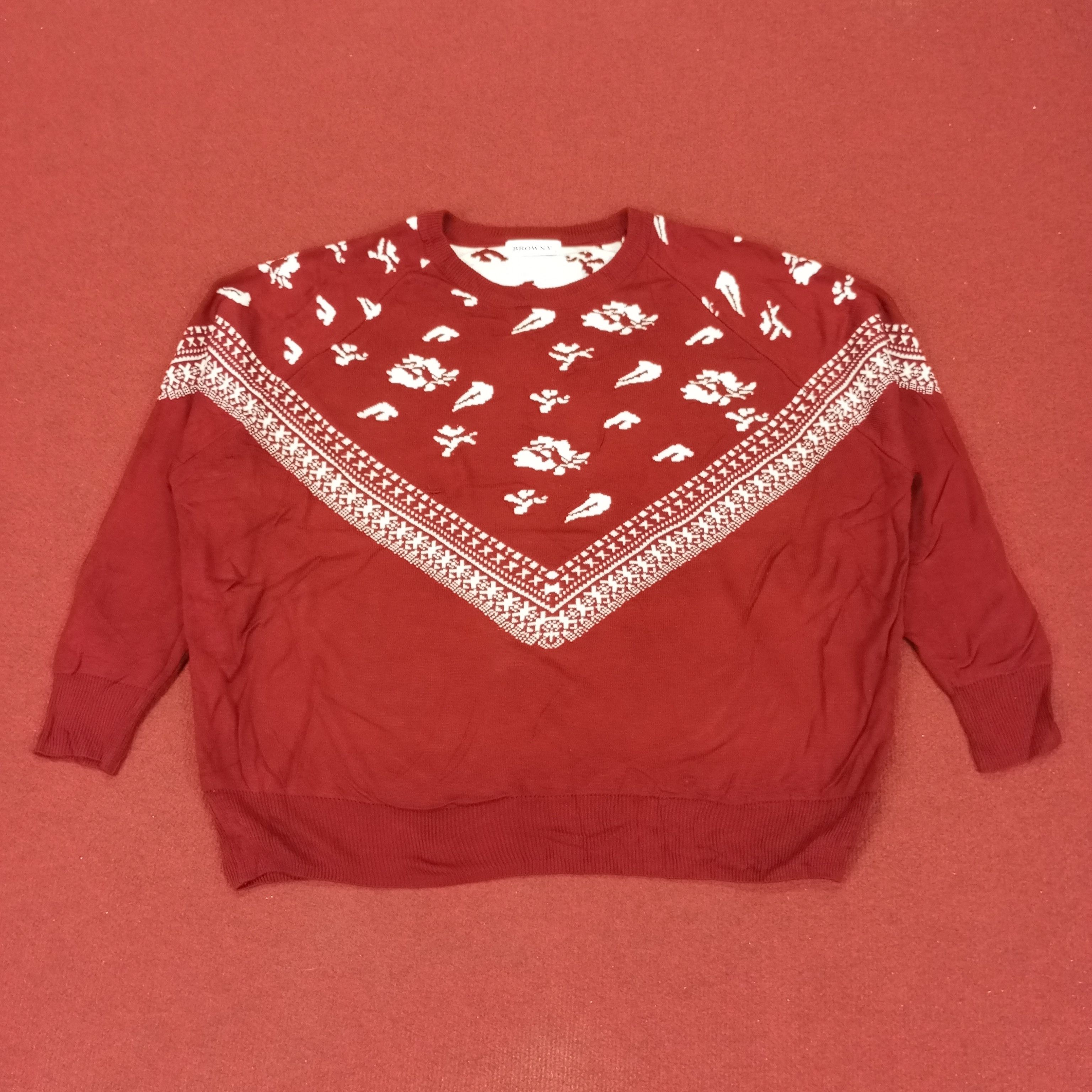 Japanese Brand × Vintage Browny Streetwear Style Knitwear Sweatshirt Size US L / EU 52-54 / 3 - 1 Thumbnail