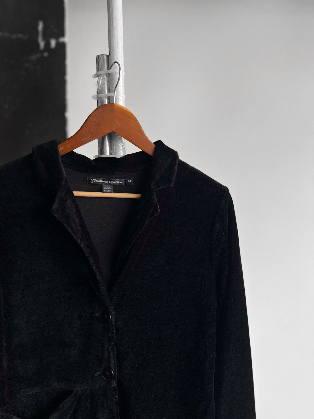Designer Gudrun Sjoden Womens Black Velour Long Sleeve Blazer Jacket Size M / US 6-8 / IT 42-44 - 5 Thumbnail